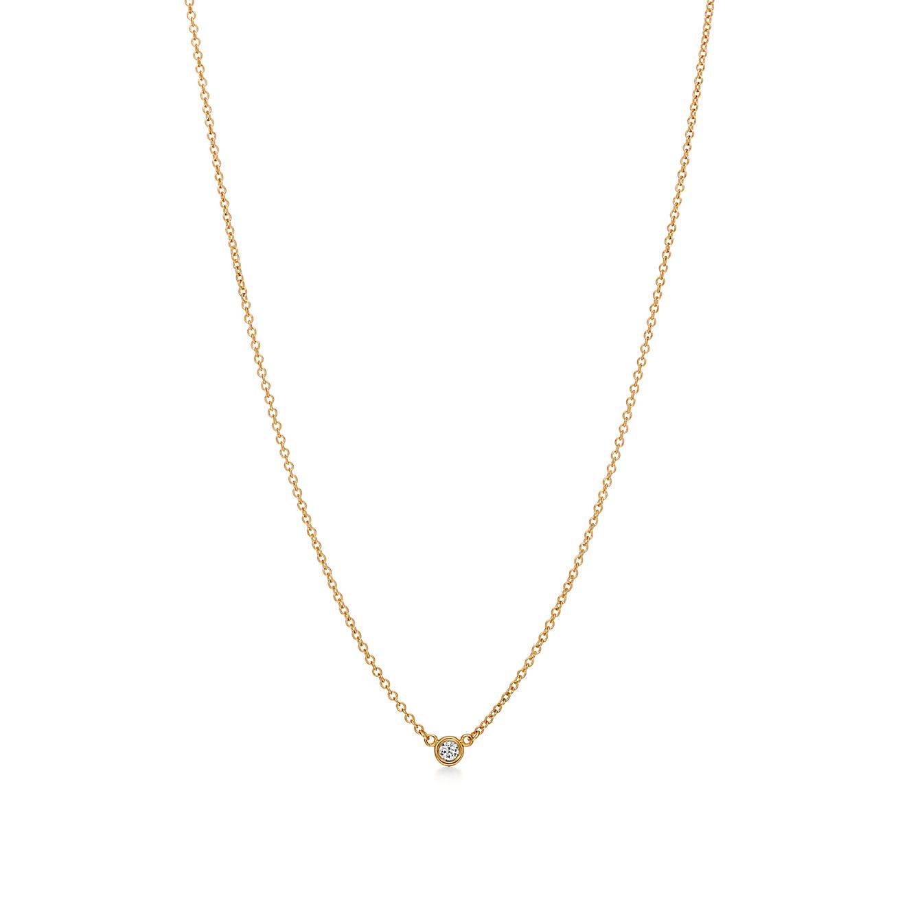 T*f*ny  elsa peretti® diamonds by the yard® single diamond pendant in yellow gold
