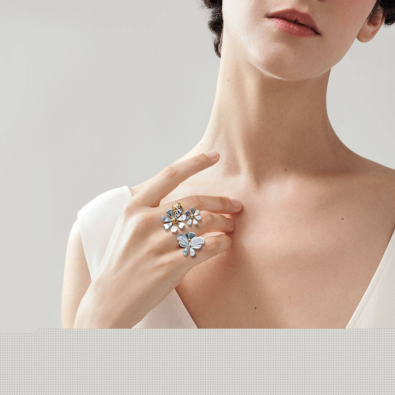 T*f*ny return to T*f*ny® love bugs cluster ring in sterling silver and 18k gold