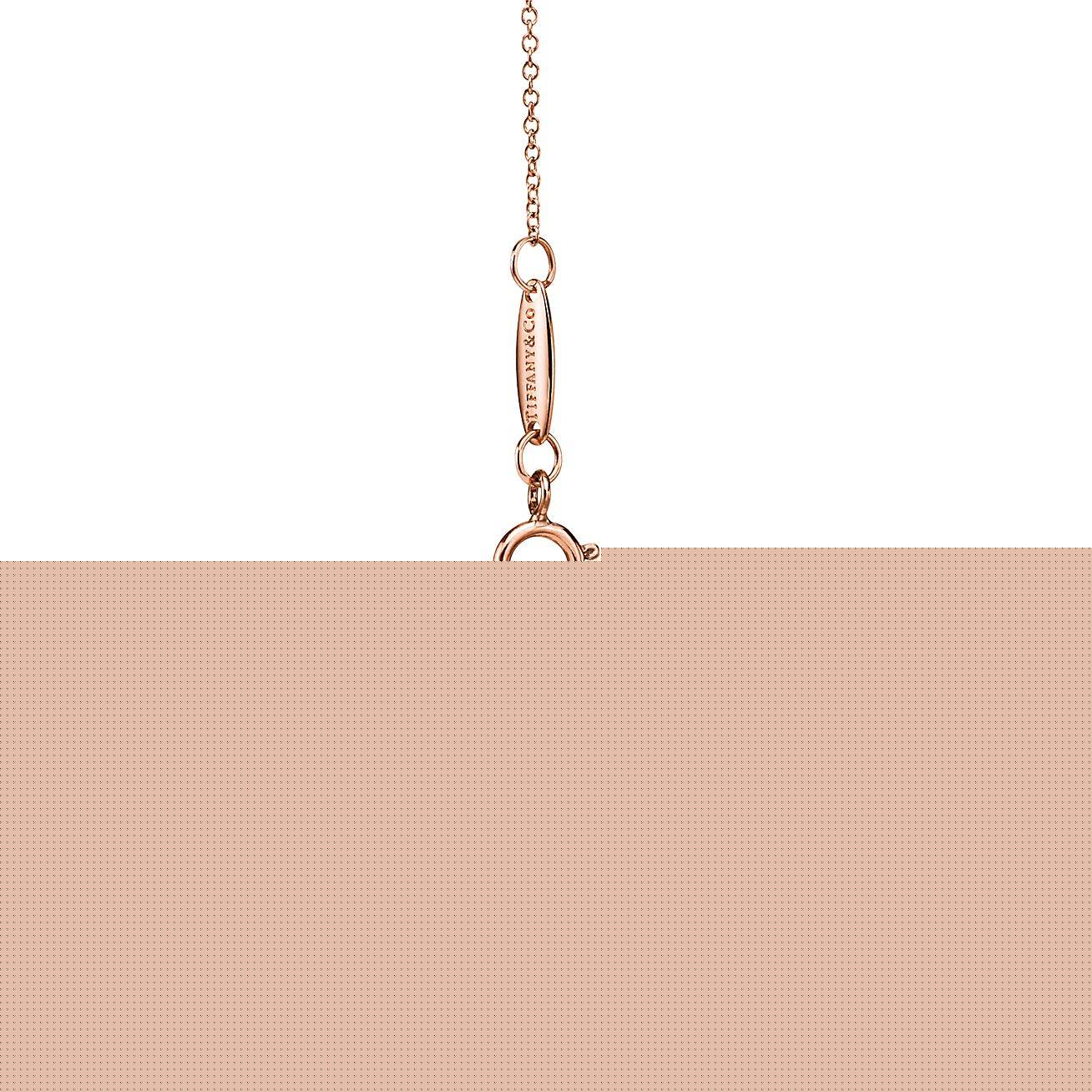 T*f*ny elsa peretti® bean® design pendant in rose gold with pavÉ diamonds, 6.5 mm