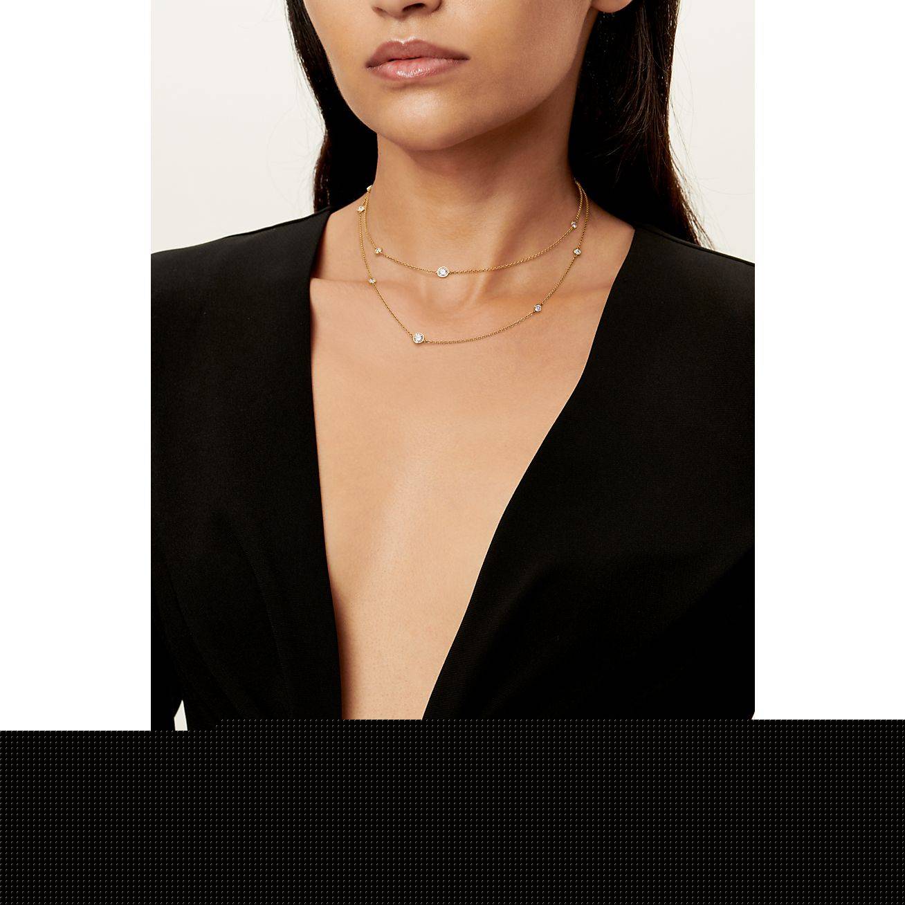 T*f*ny  elsa peretti® diamonds by the yard® sprinkle necklace in yellow gold with diamonds