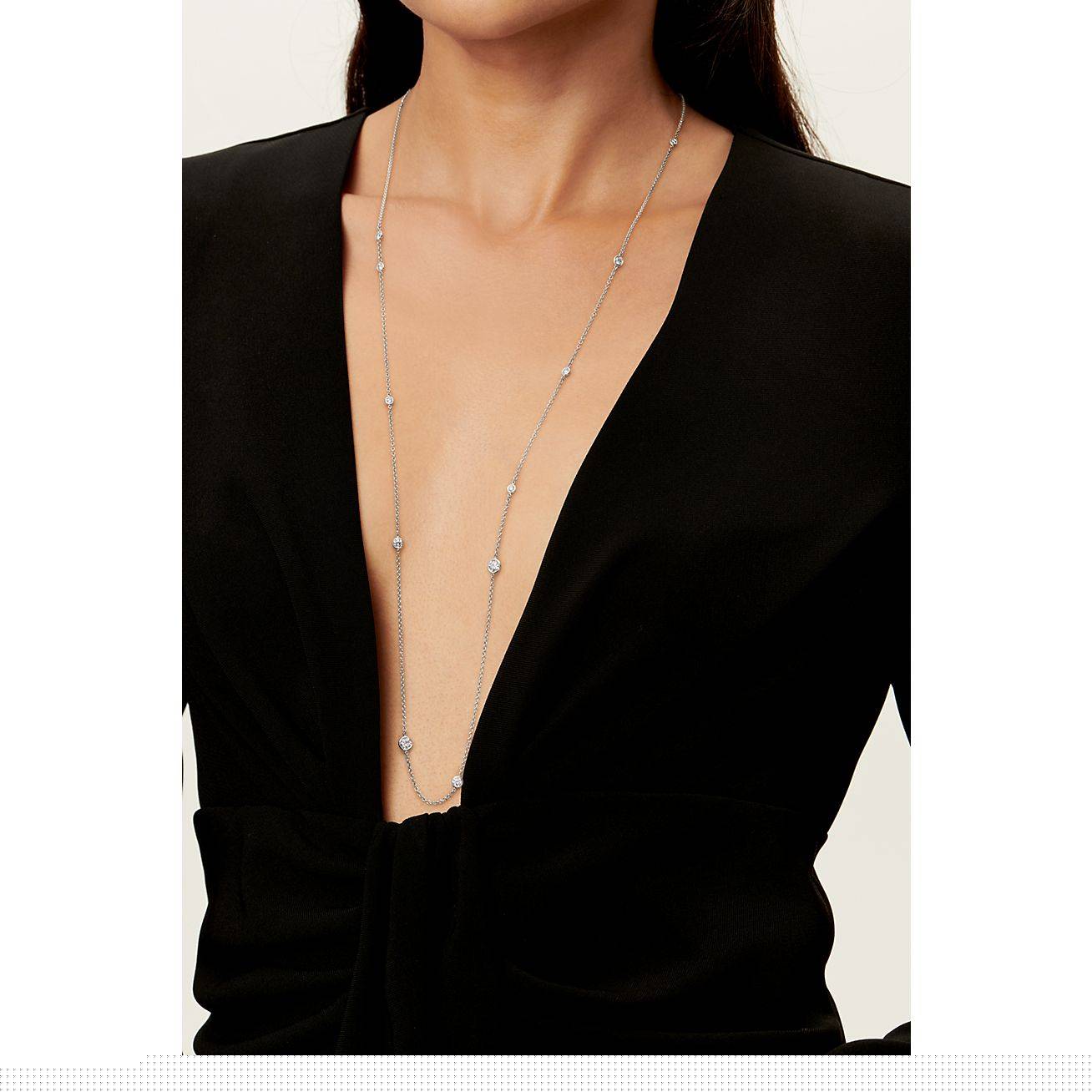 T*f*ny  elsa peretti® diamonds by the yard® sprinkle necklace in platinum with diamonds