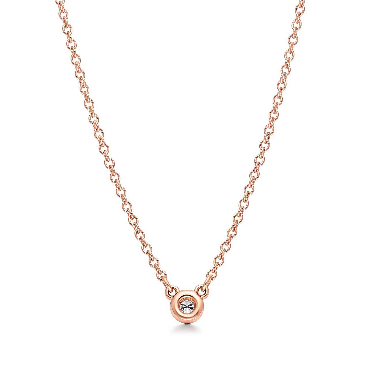 T*f*ny  elsa peretti® diamonds by the yard® single diamond pendant in rose gold