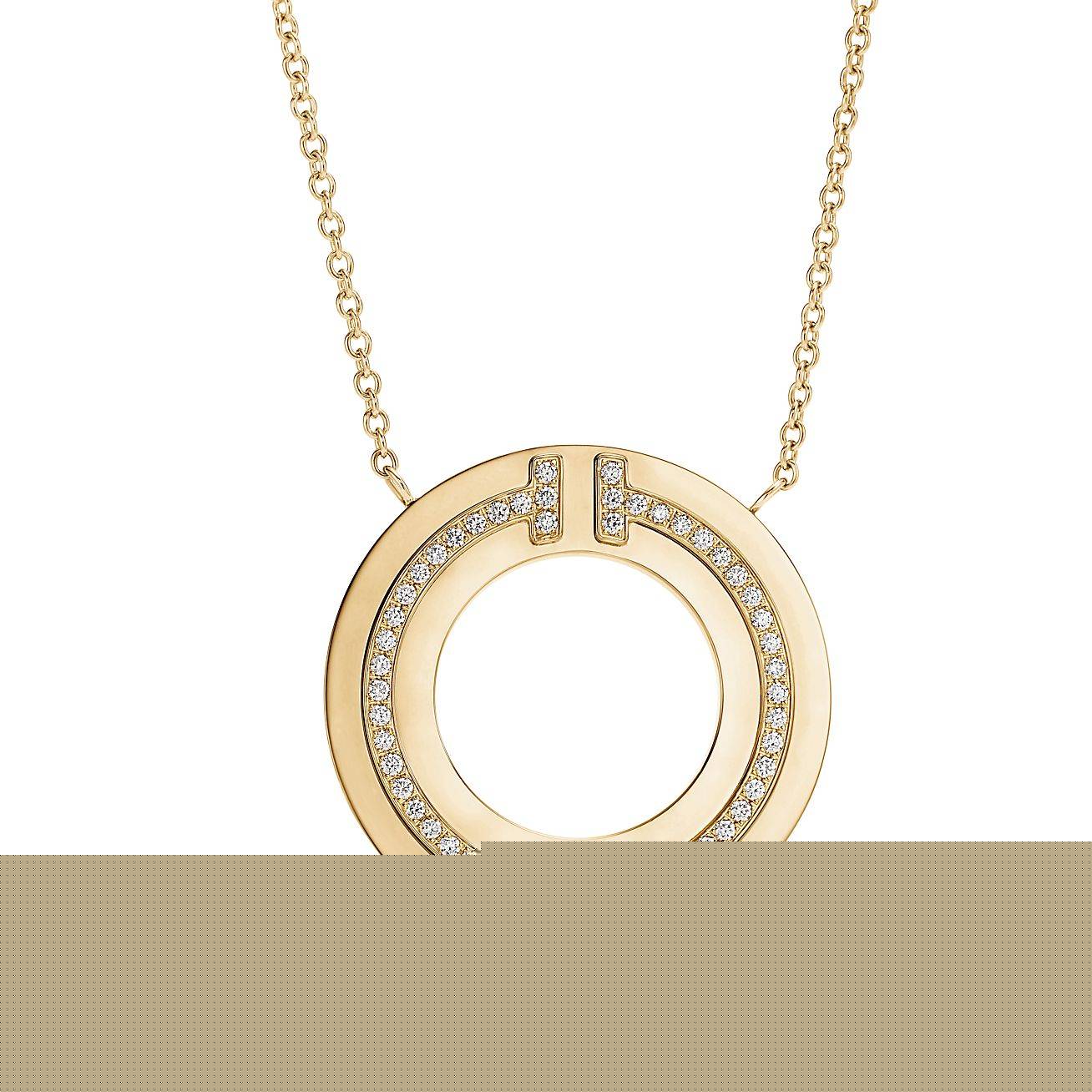 T*f*ny t diamond circle pendant in 18k rose gold