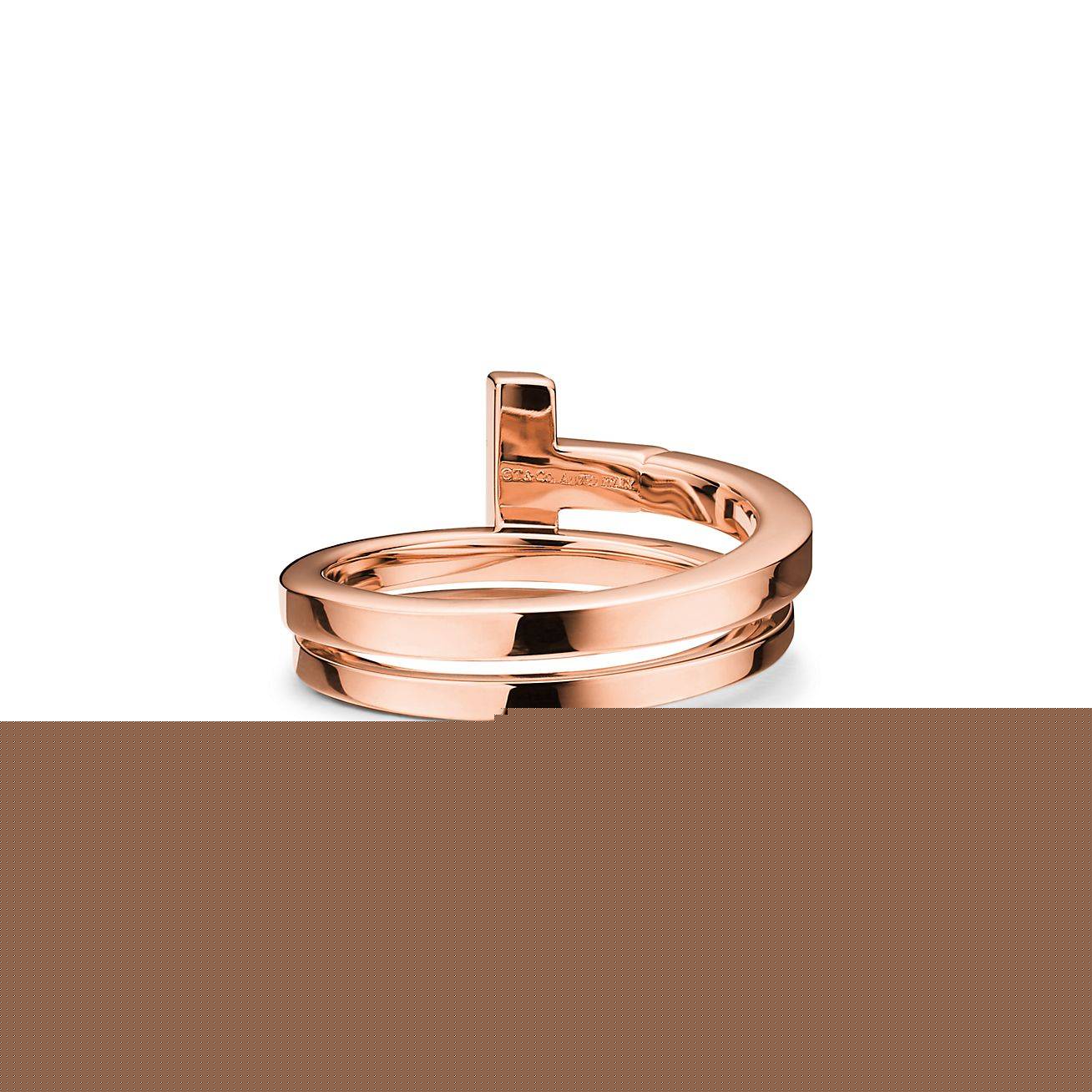 T*f*ny t diamond square wrap ring in 18k rose gold