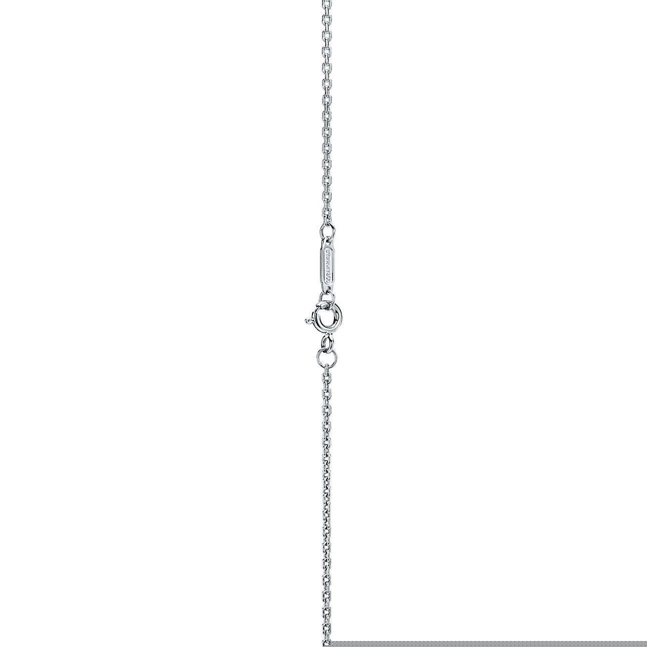 T*f*ny t diamond and turquoise station necklace in 18k white gold, 34