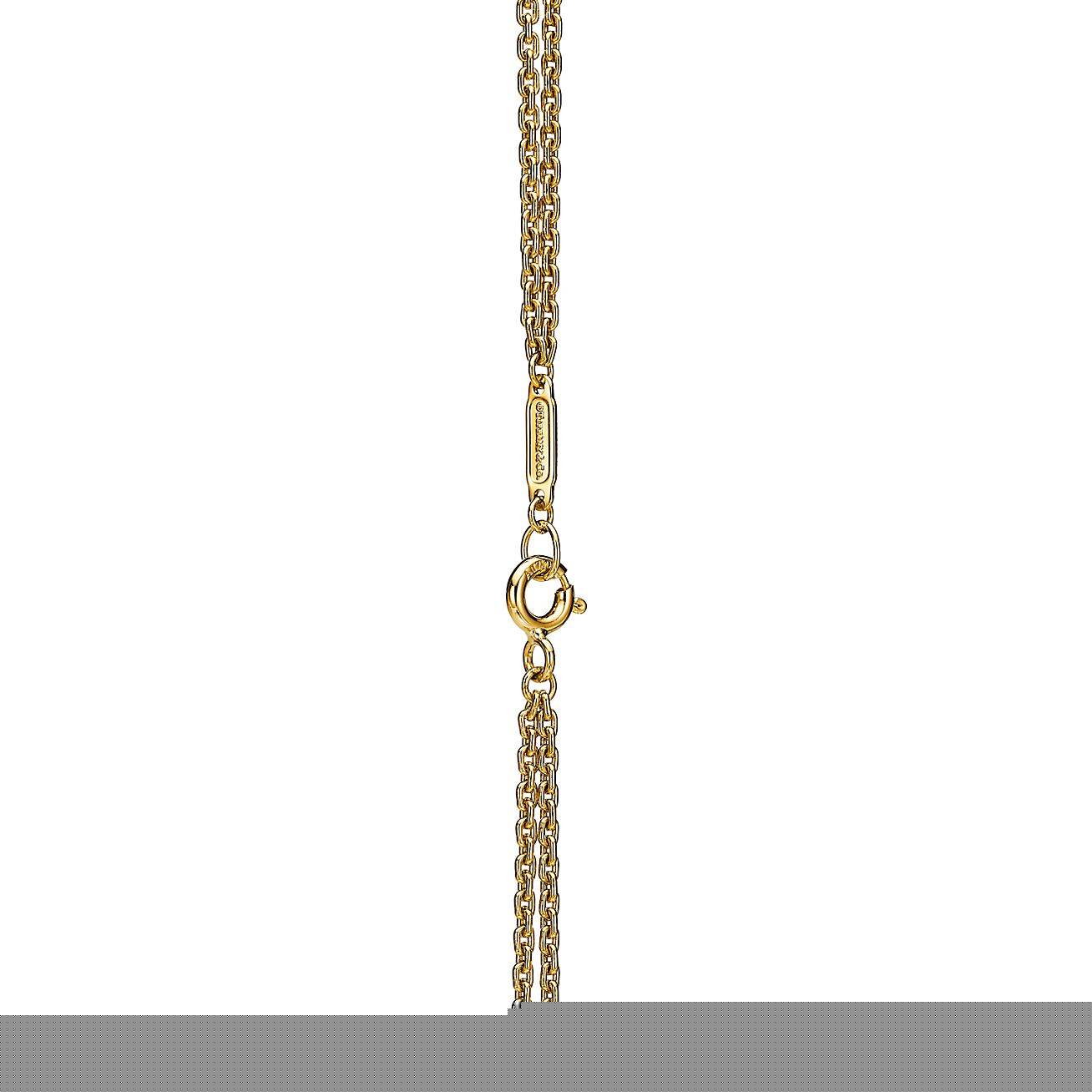 T*f*ny hardwear link pendant in yellow gold with pavÉ diamonds