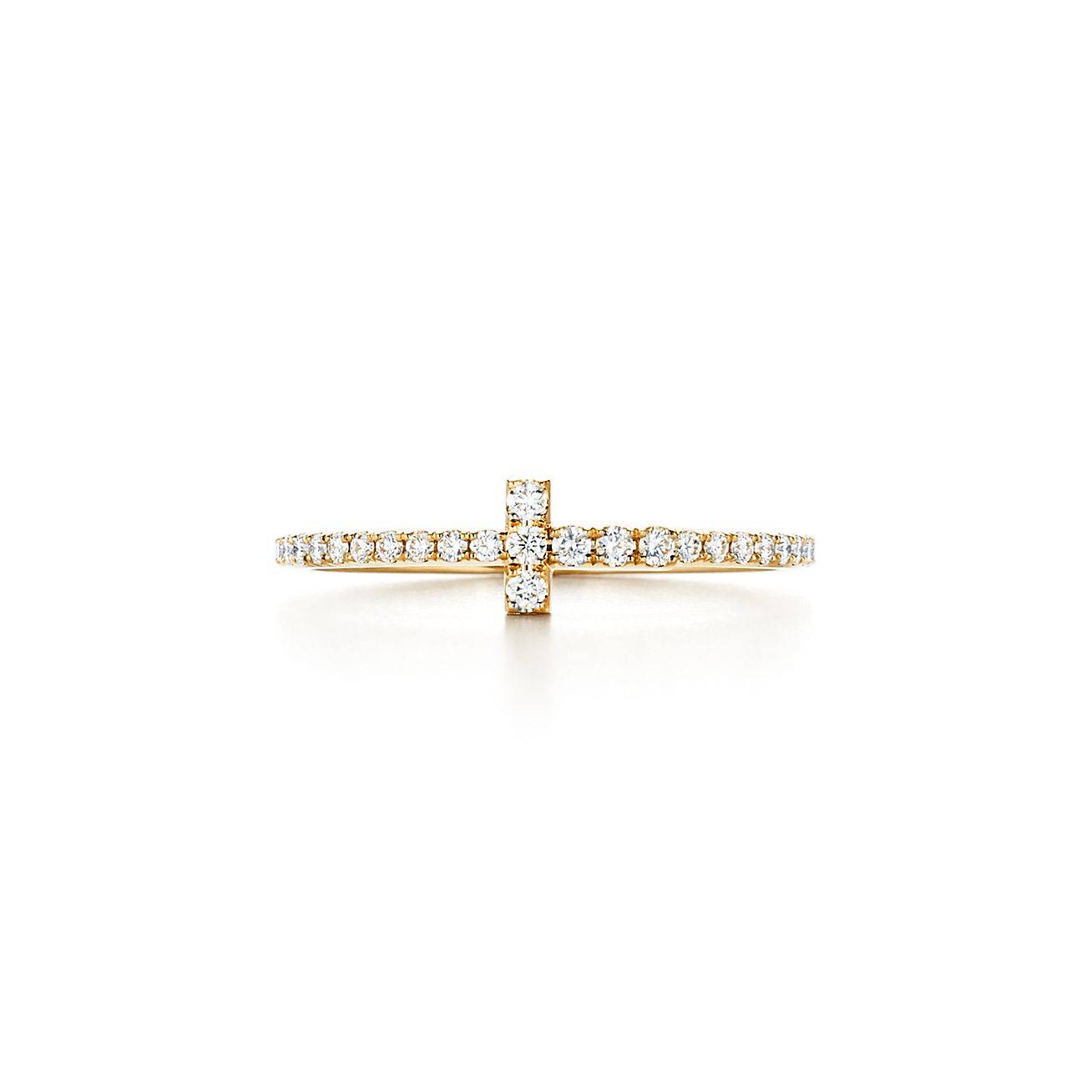T*f*ny t diamond wire band ring in 18k gold