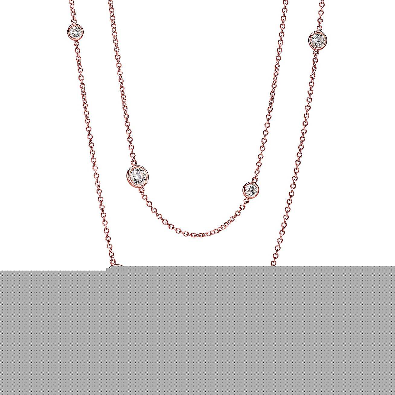 T*f*ny  elsa peretti® diamonds by the yard® sprinkle necklace in rose gold with diamonds
