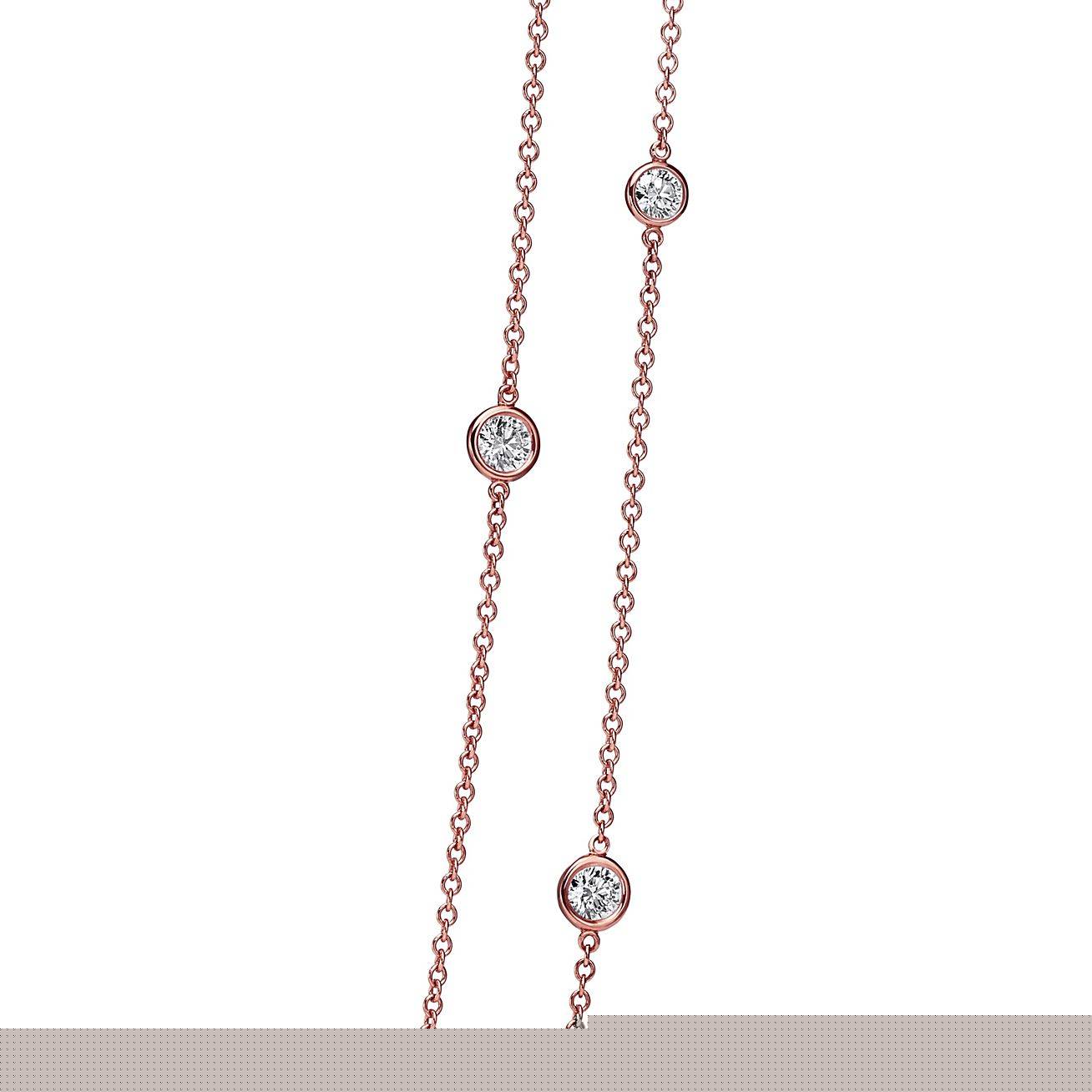 T*f*ny  elsa peretti® diamonds by the yard® sprinkle necklace in rose gold with diamonds