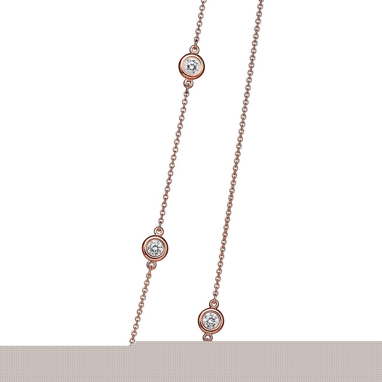 T*f*ny  elsa peretti® diamonds by the yard® sprinkle necklace in rose gold