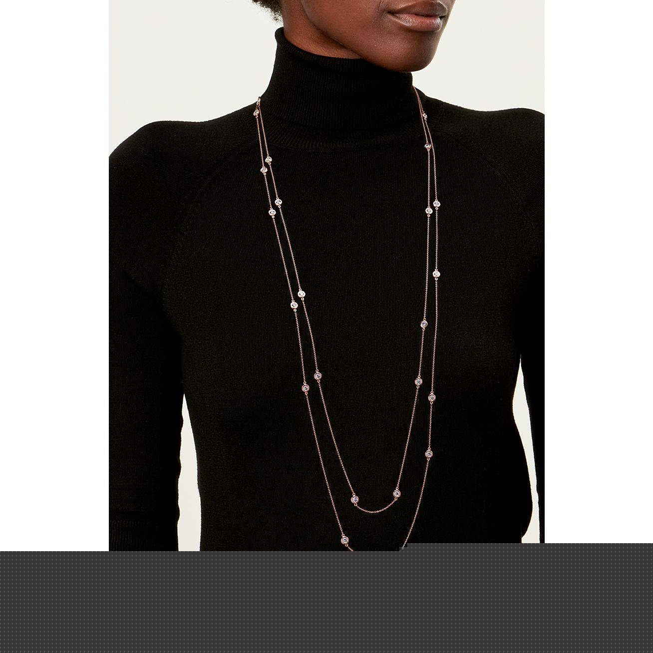 T*f*ny  elsa peretti® diamonds by the yard® sprinkle necklace in rose gold