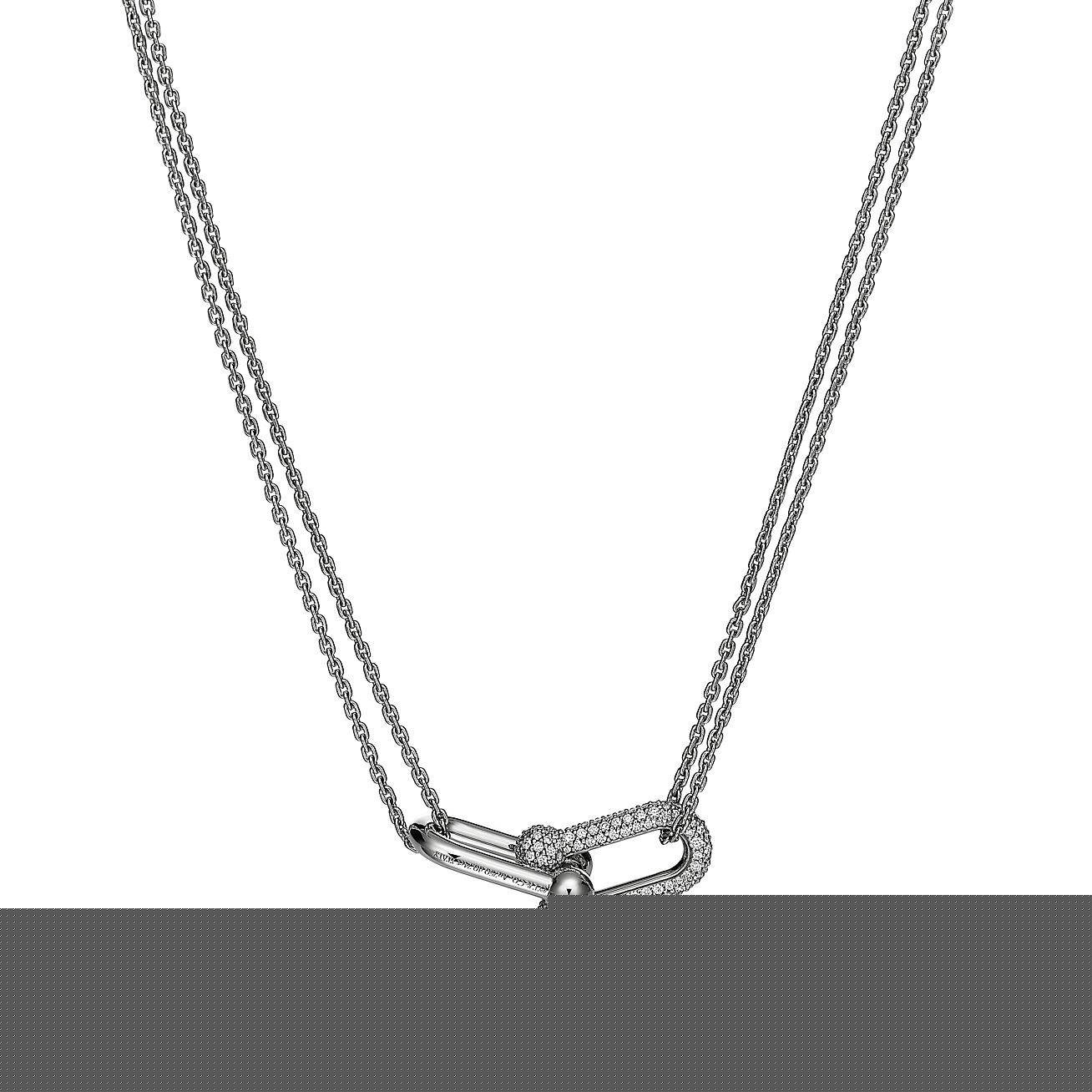 T*f*ny hardwear link pendant in white gold with pavÉ diamonds