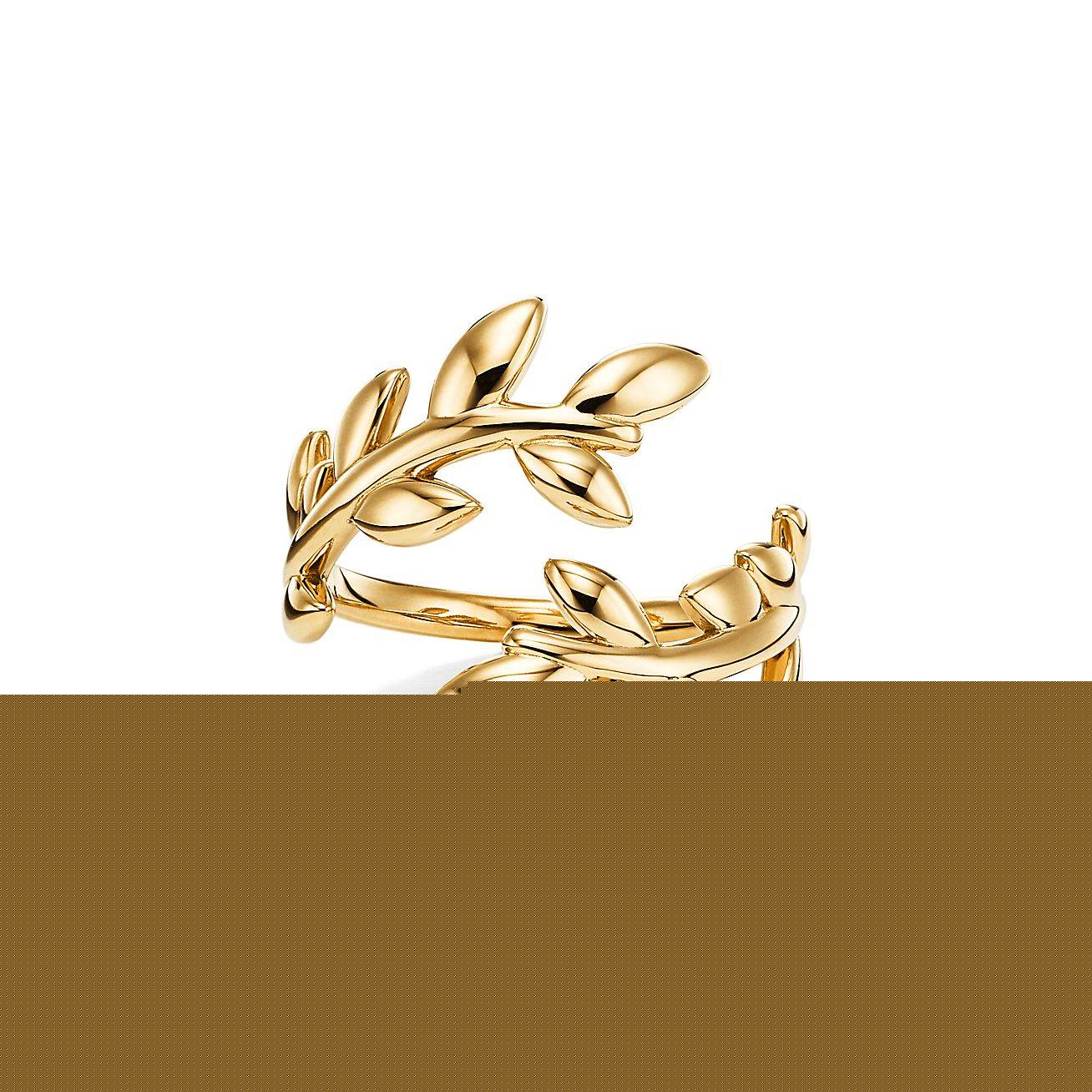 T*f*ny  paloma picasso® olive leaf bypass ring in yellow gold