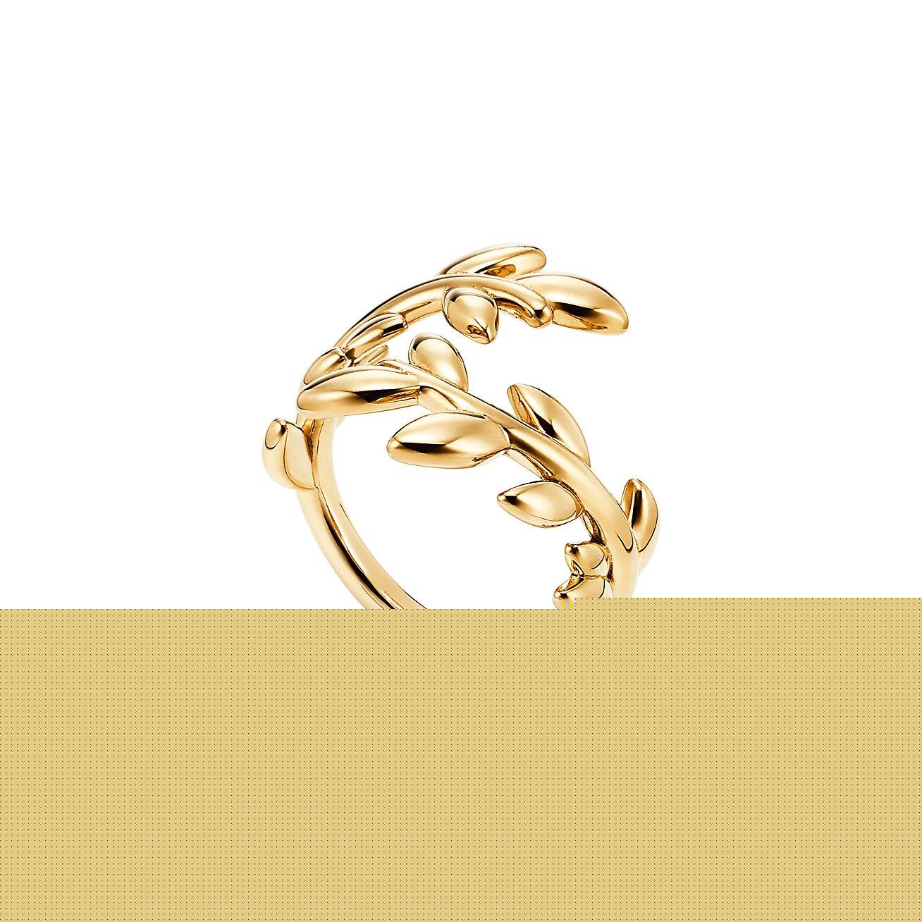 T*f*ny  paloma picasso® olive leaf bypass ring in yellow gold