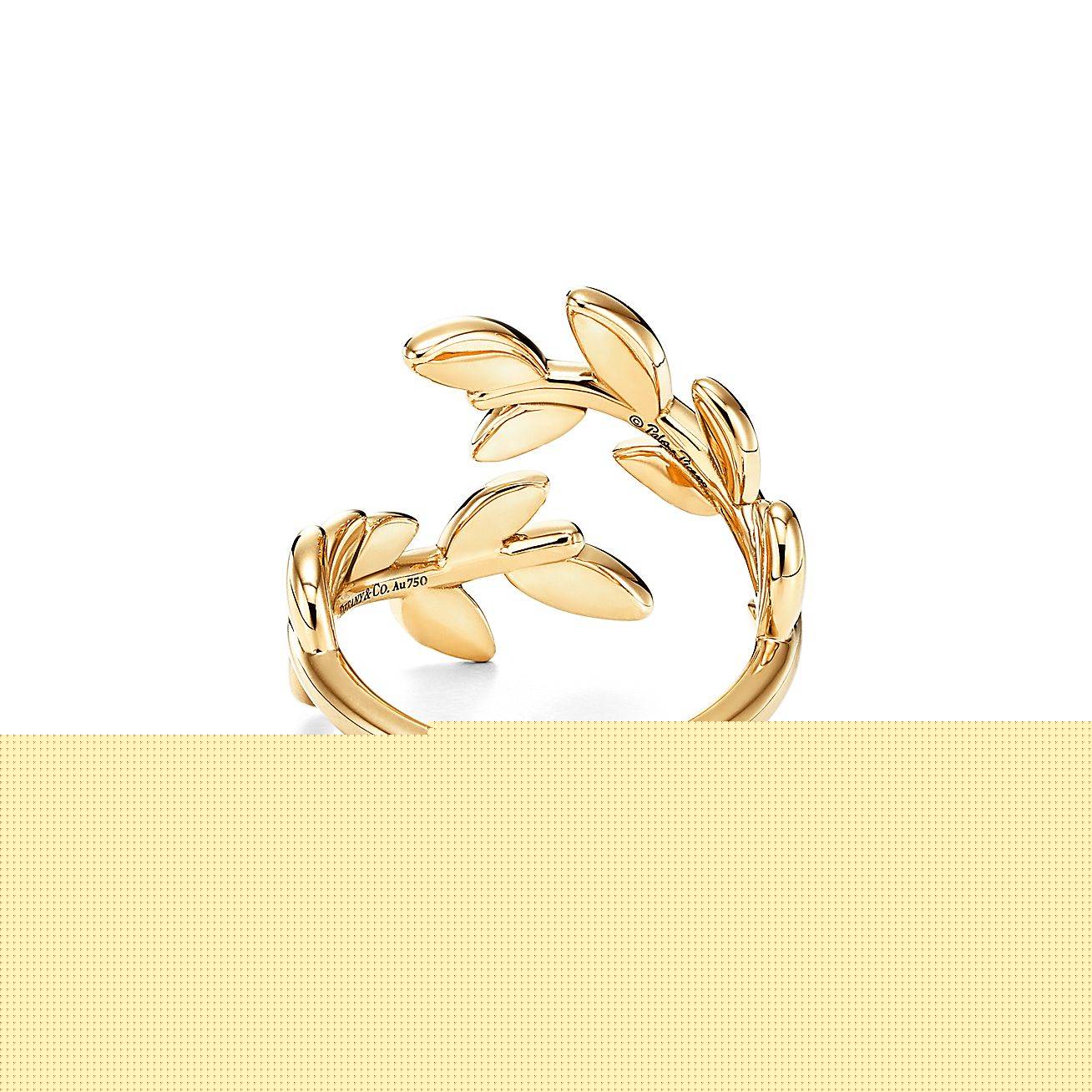 T*f*ny  paloma picasso® olive leaf bypass ring in yellow gold