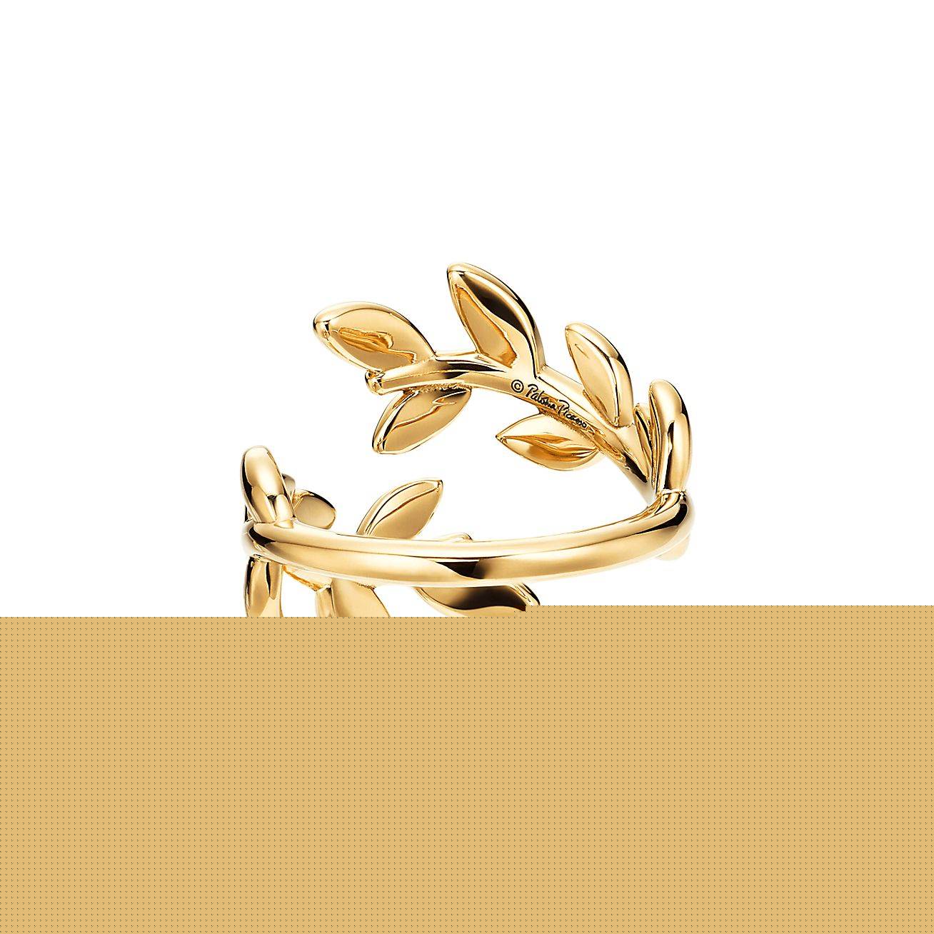 T*f*ny  paloma picasso® olive leaf bypass ring in yellow gold