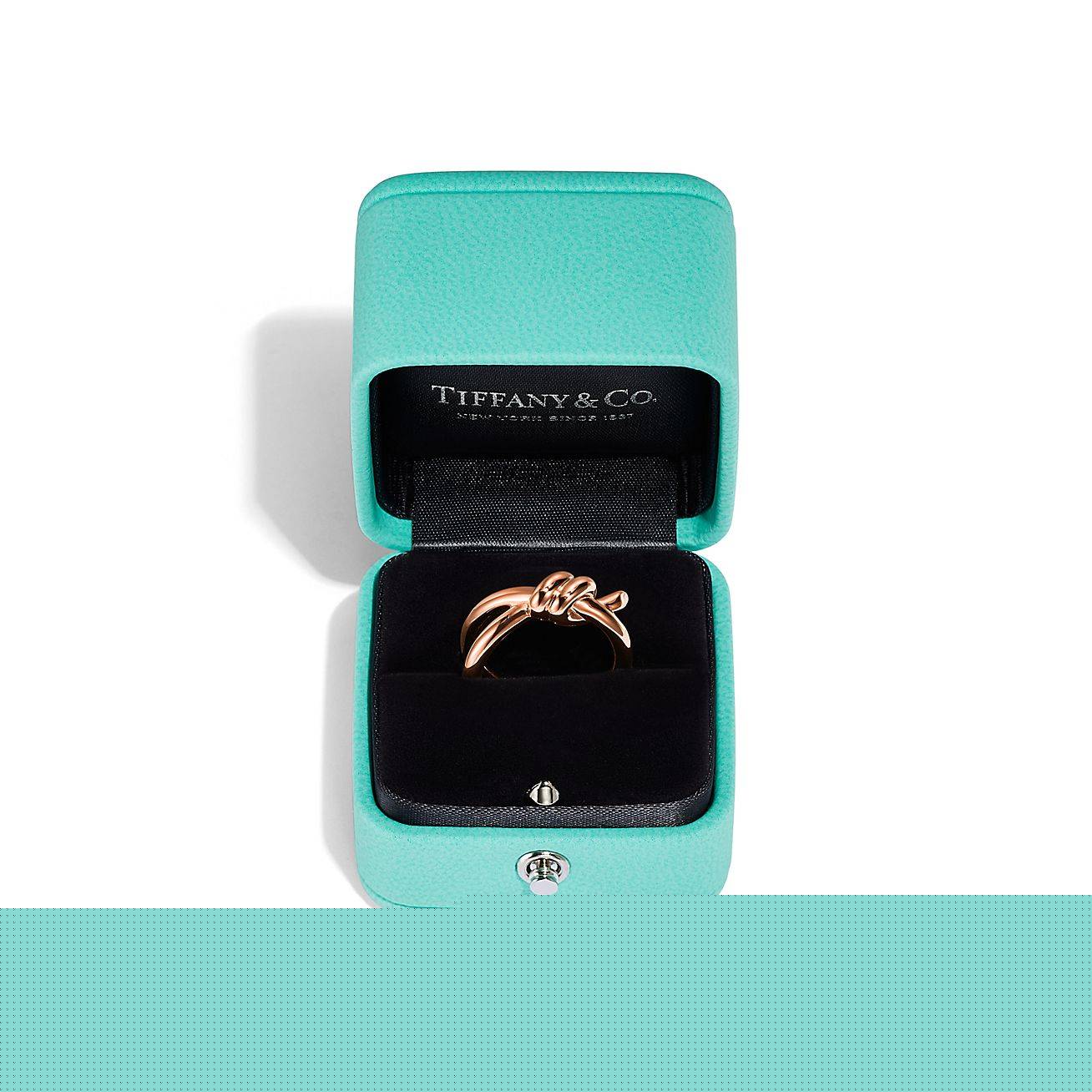 T*f*ny knot double row ring in rose gold