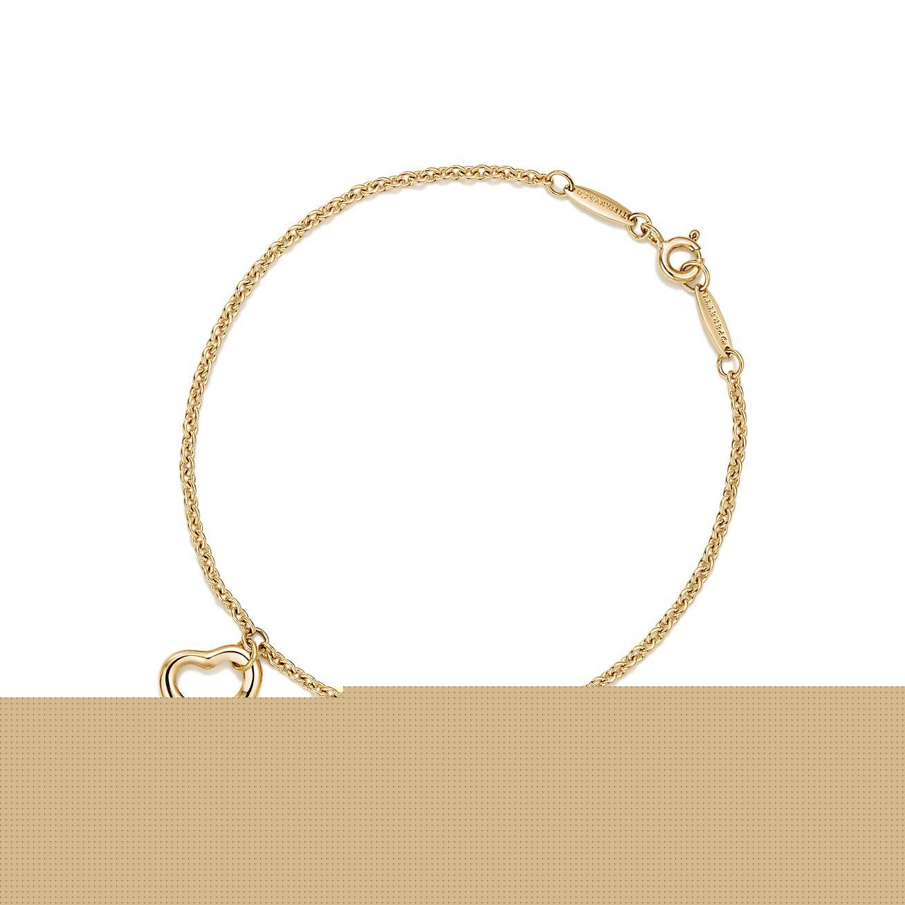 T*f*ny  elsa peretti® open heart bracelet in yellow gold, 11 mm