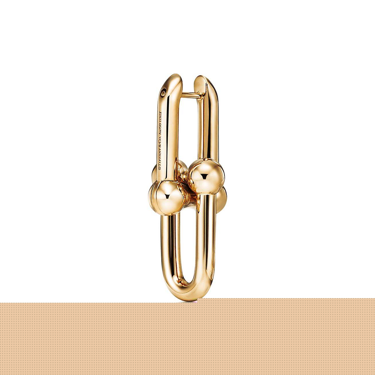 T*f*ny hardwear link earrings in 18k gold, small