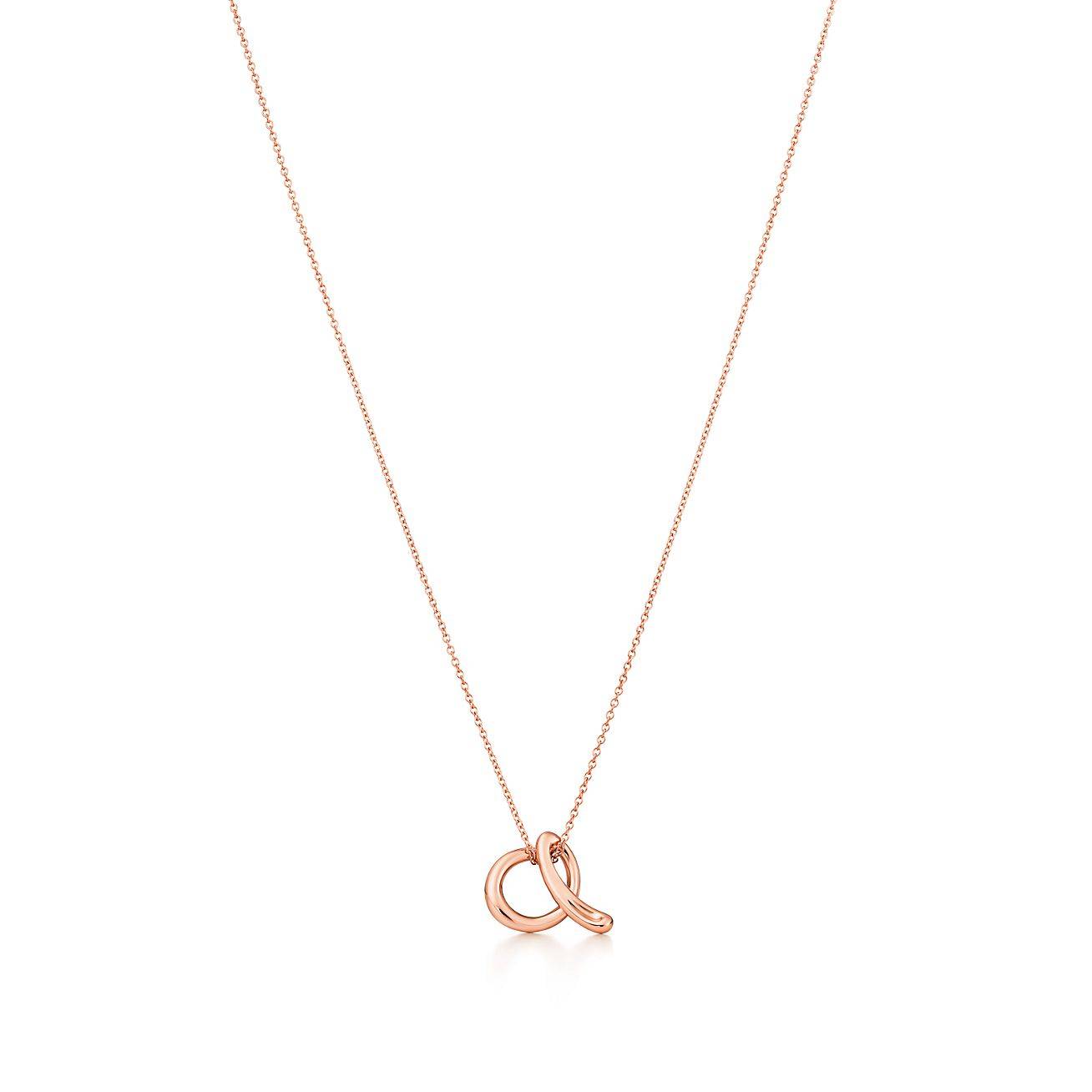 T*f*ny elsa peretti® alphabet letter a pendant in rose gold, mini
