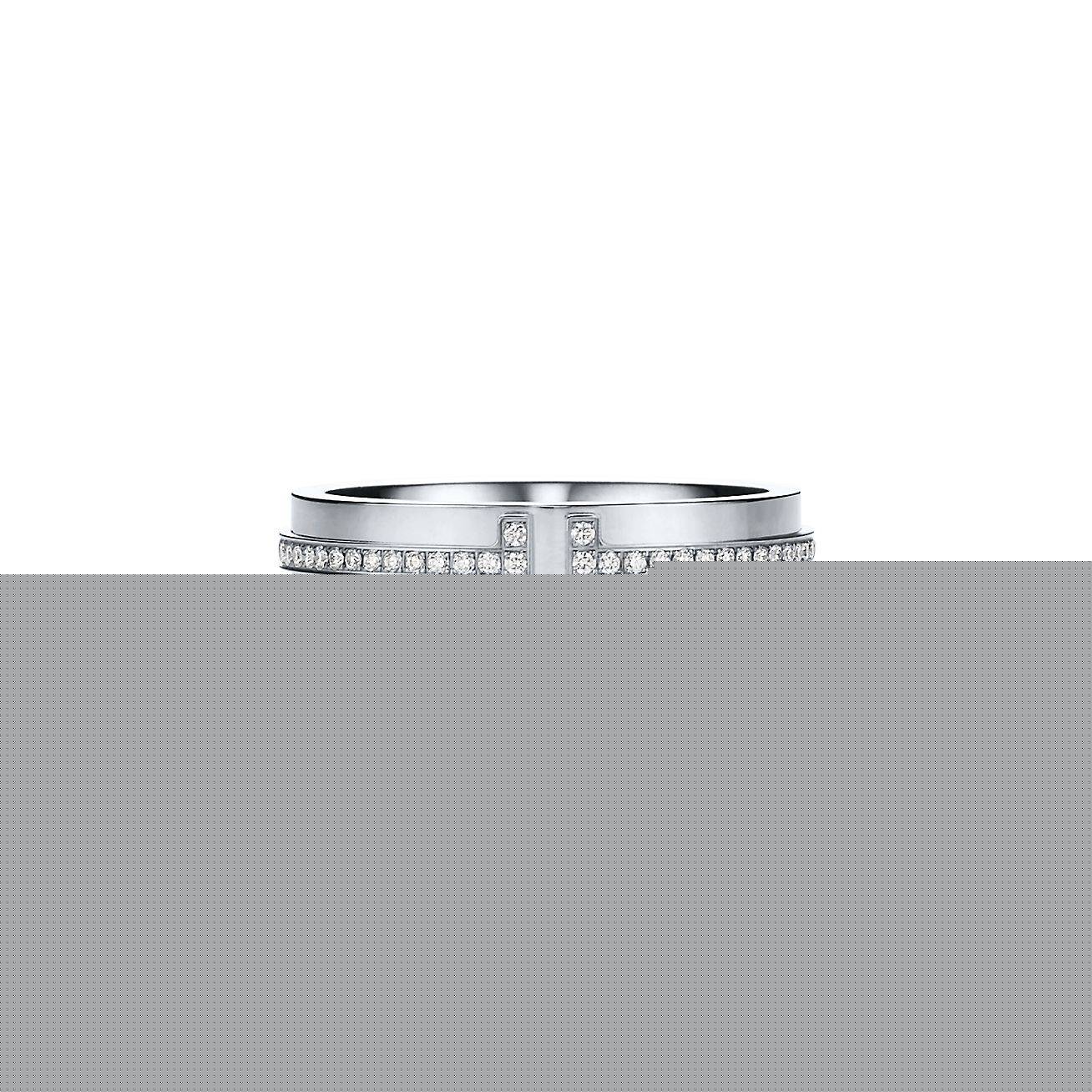 T*f*ny t narrow diamond ring in 18k white gold