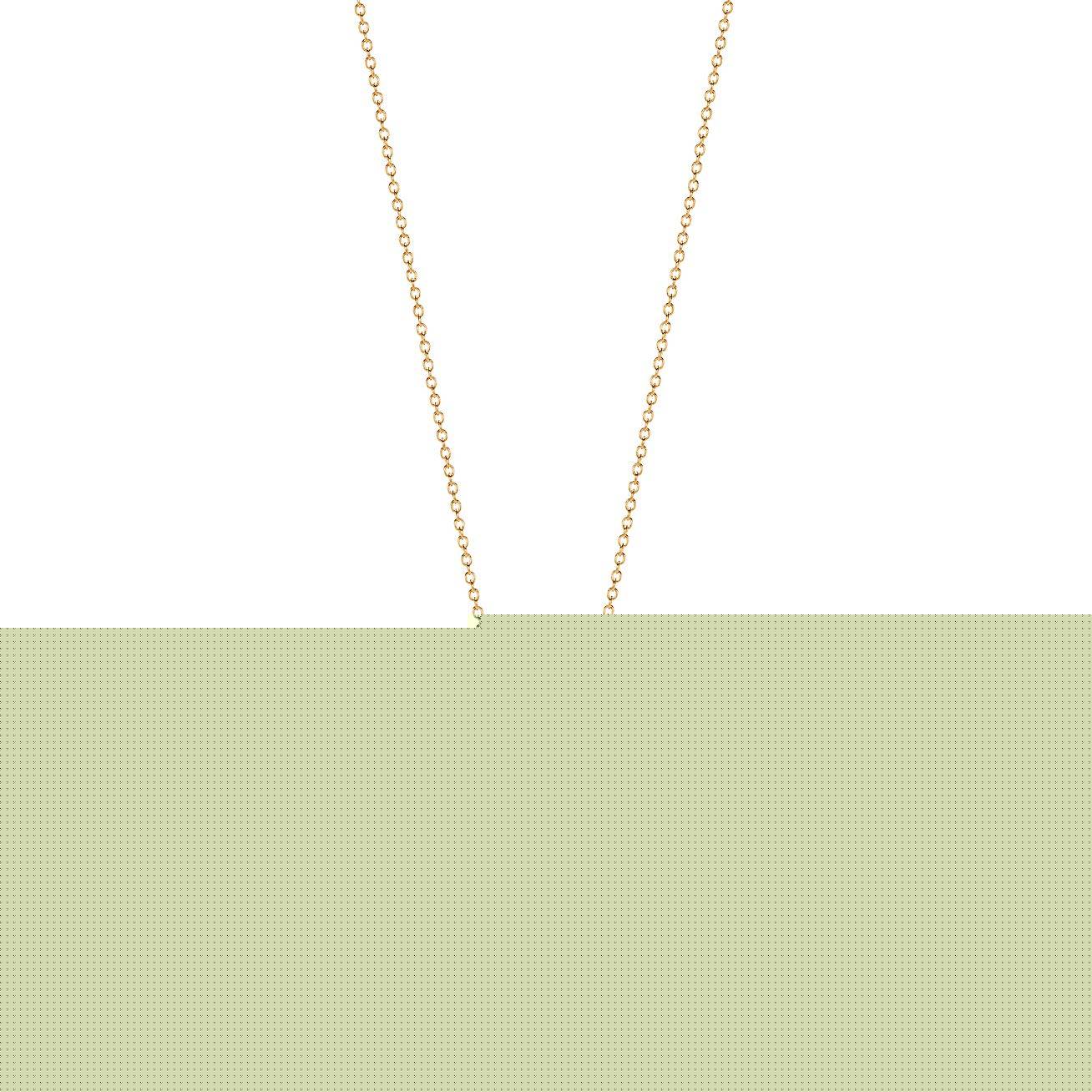 T*f*ny t diamond pendant in 18k gold with a baguette diamond