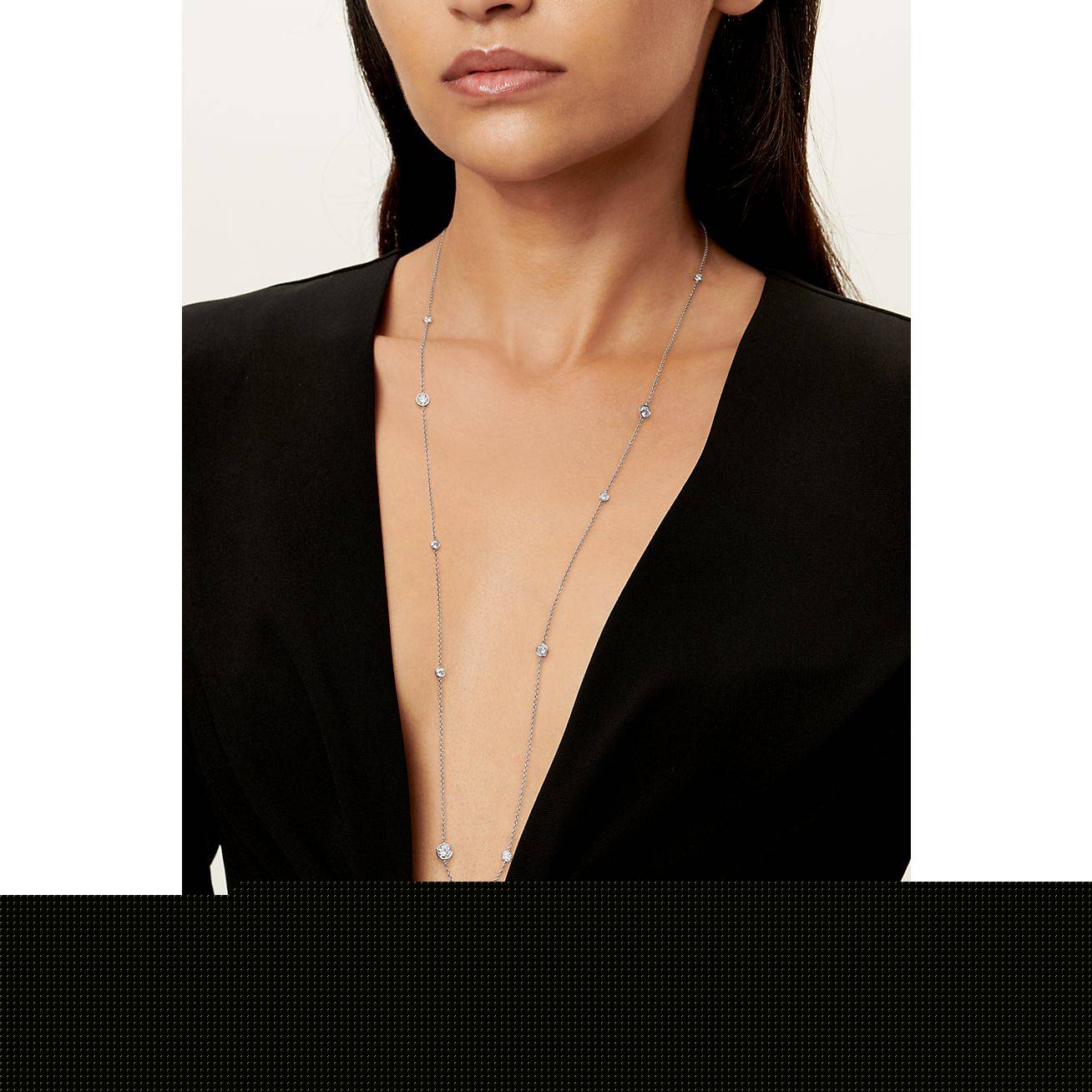 T*f*ny  elsa peretti® diamonds by the yard® sprinkle necklace in platinum with diamonds
