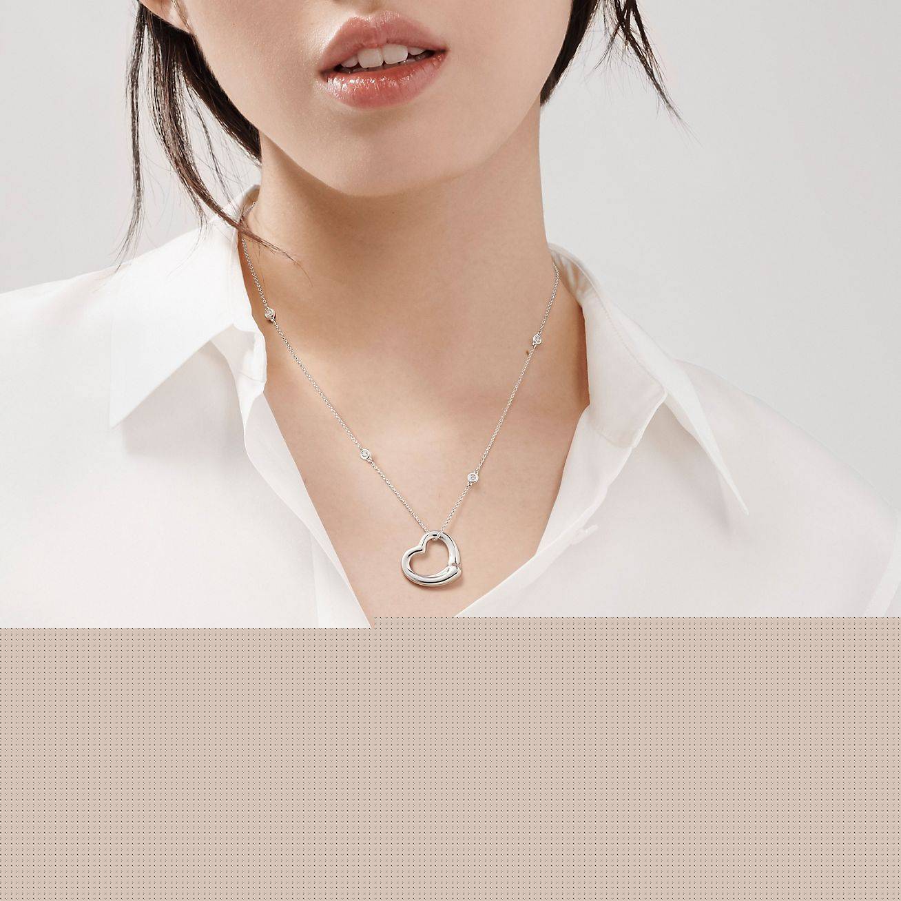T*f*ny  elsa peretti® diamonds by the yard® open heart pendant