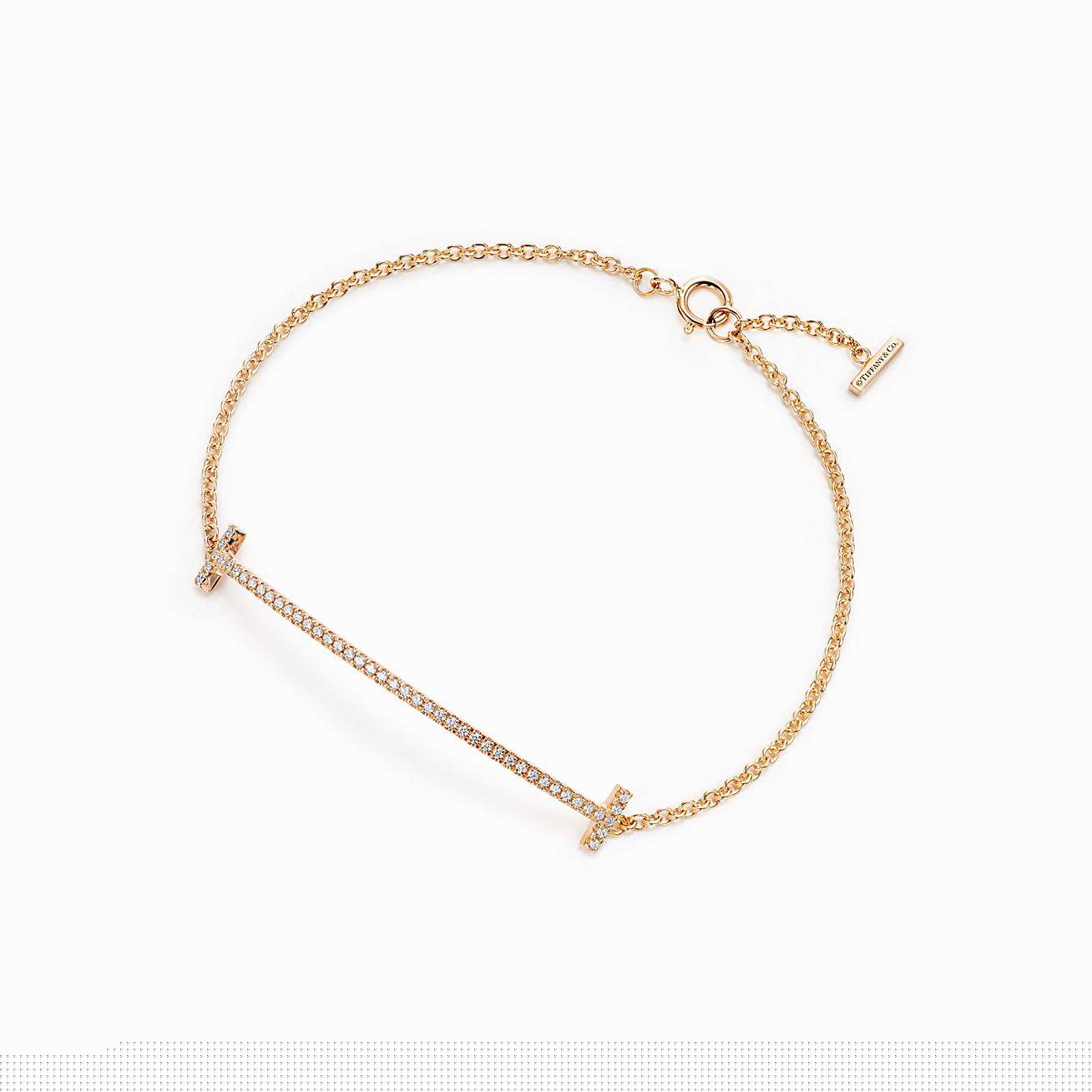 T*f*ny t smile bracelet in yellow gold with diamonds