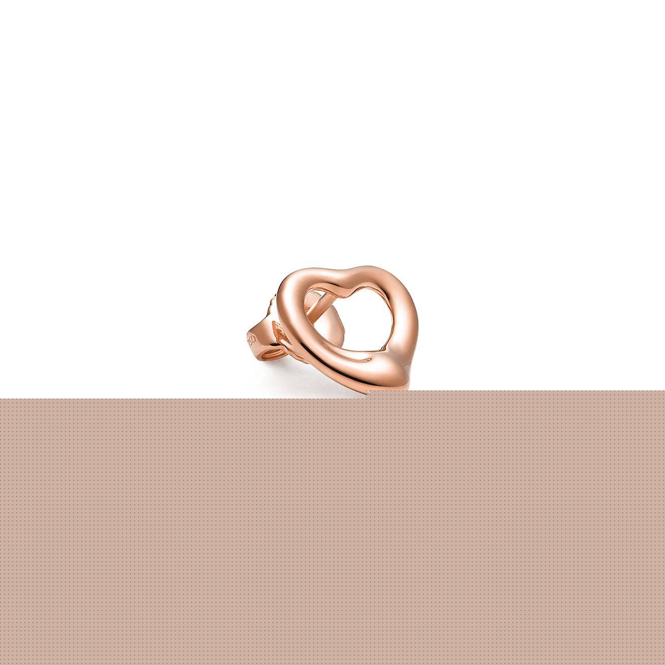 T*f*ny  elsa peretti® open heart stud earrings in rose gold, 11 mm
