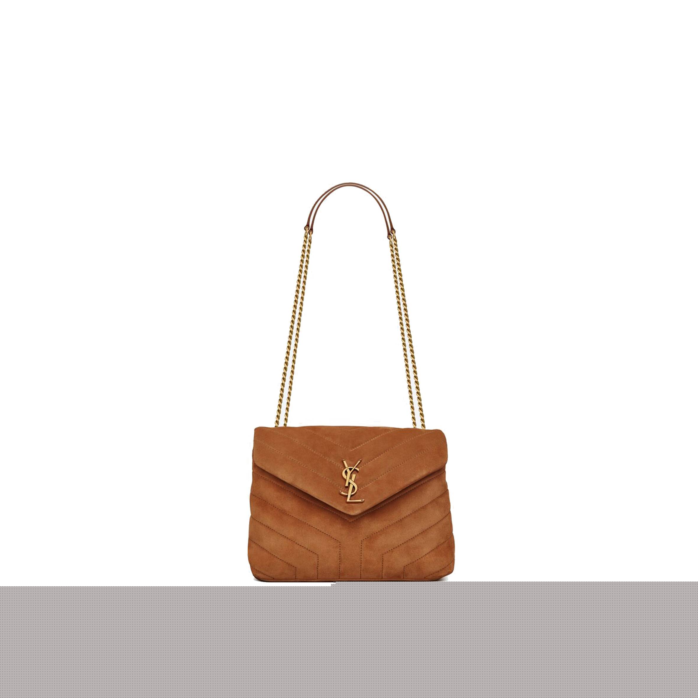 YSL LOULOU SMALL CHAIN BAG IN QUILTED SUEDE 4946991U8C77761 (23*17*9cm)