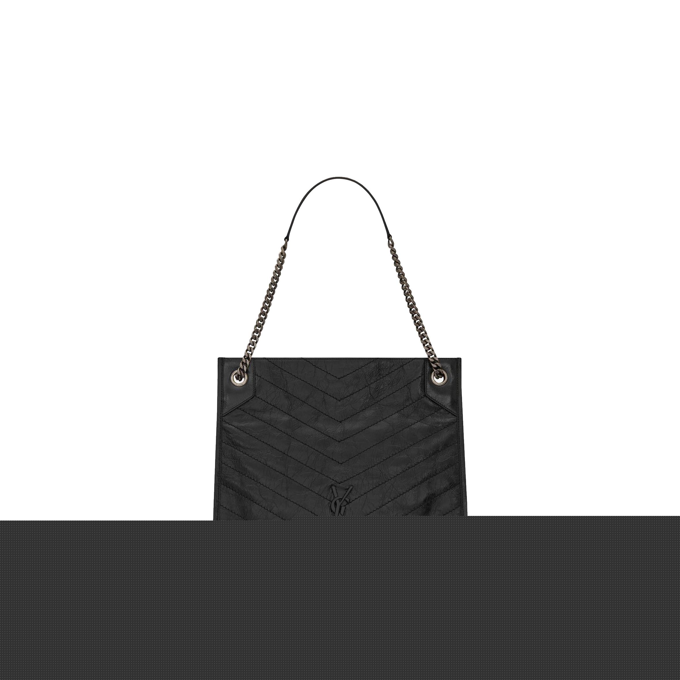 YSL NIKI MEDIUM SHOPPING BAG IN CRINKLED VINTAGE LEATHER 5779990EN041000 (33*27*11.5cm)