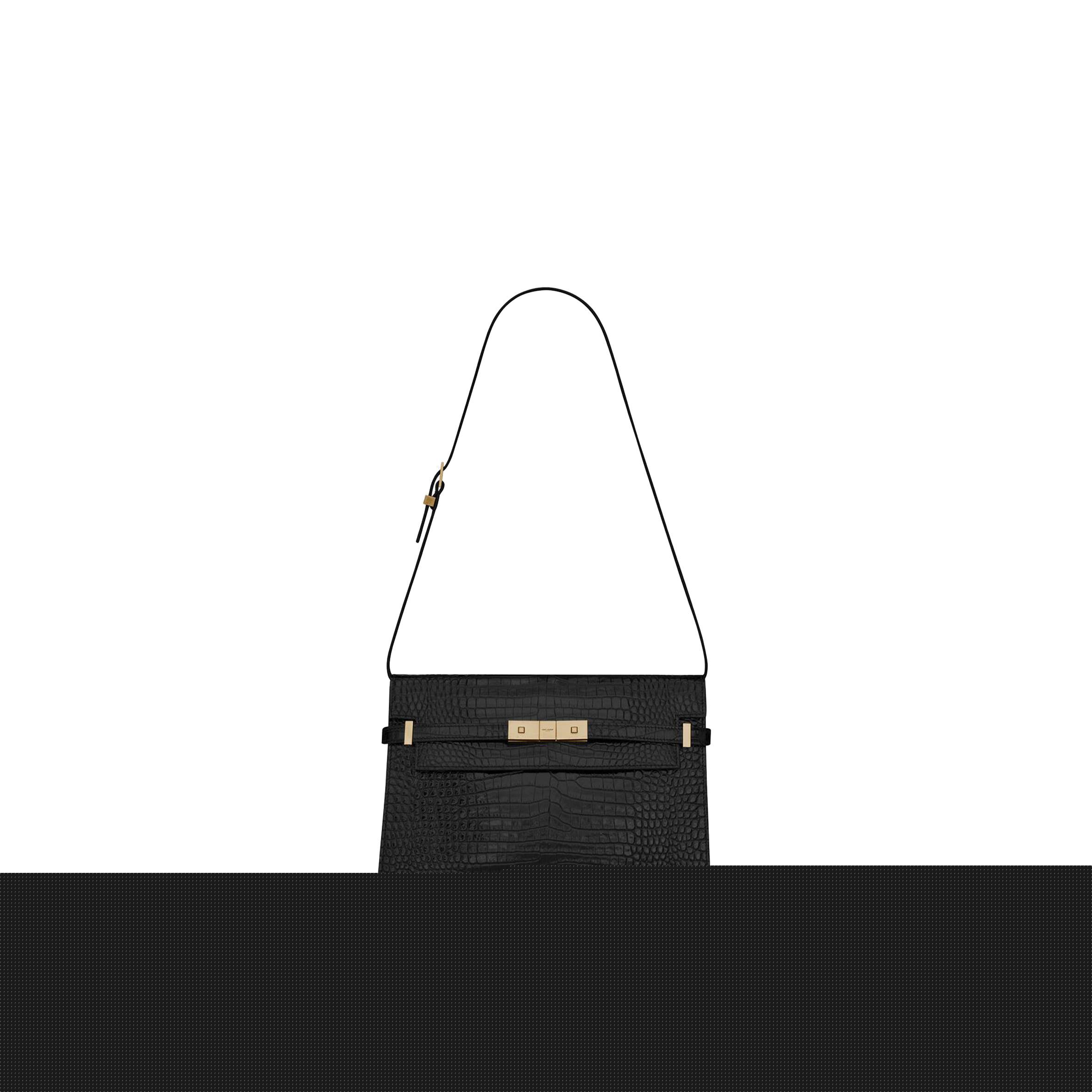 YSL MANHATTAN SHOULDER BAG IN CROCODILE-EMBOSSED SHINY LEATHER 579271DND0J1000 (29*20*7.5cm）