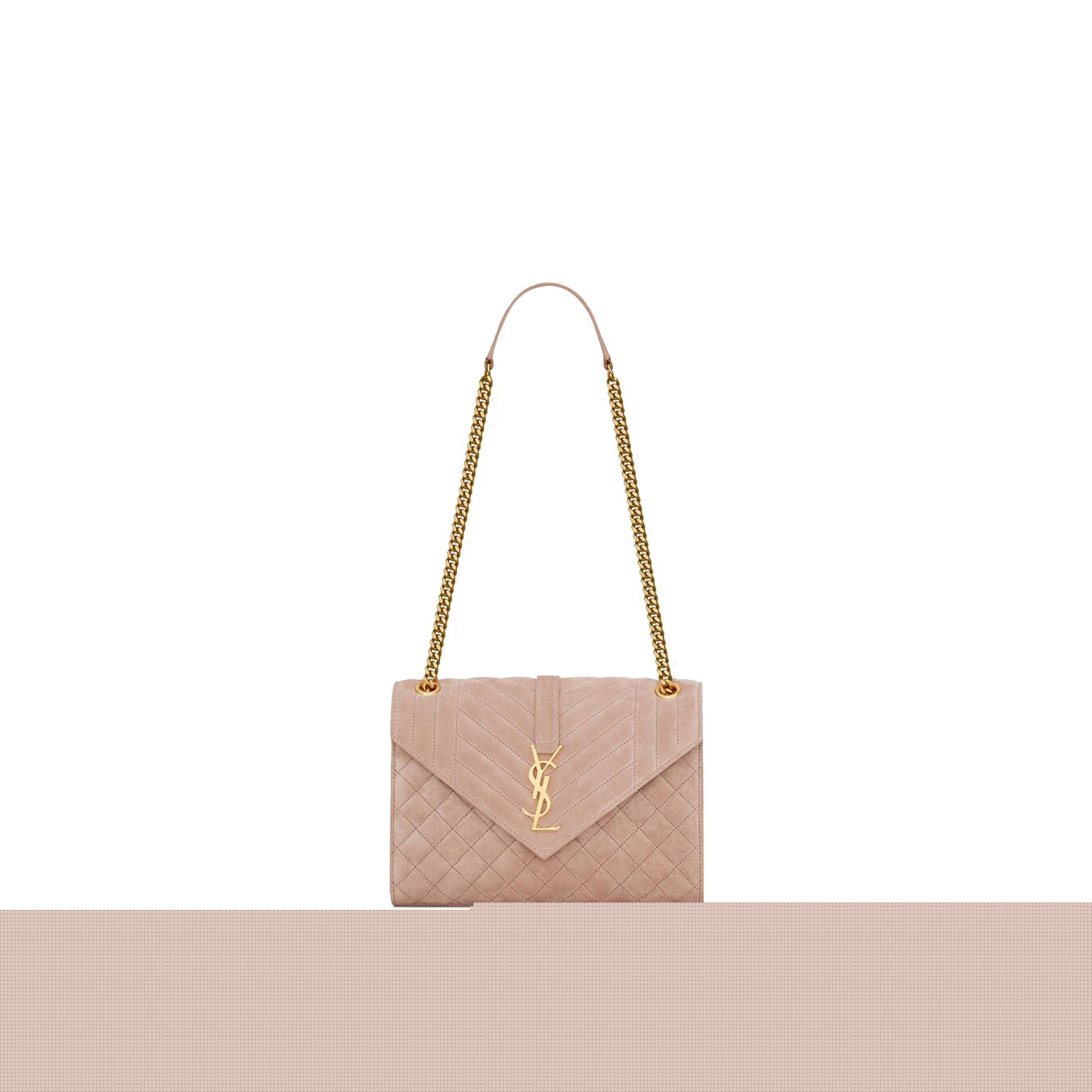 YSL ENVELOPE MEDIUM CHAIN BAG IN MIX MATELASS&EACUTE; SUEDE 6001851S7F12738 (24*17.5*6cm)