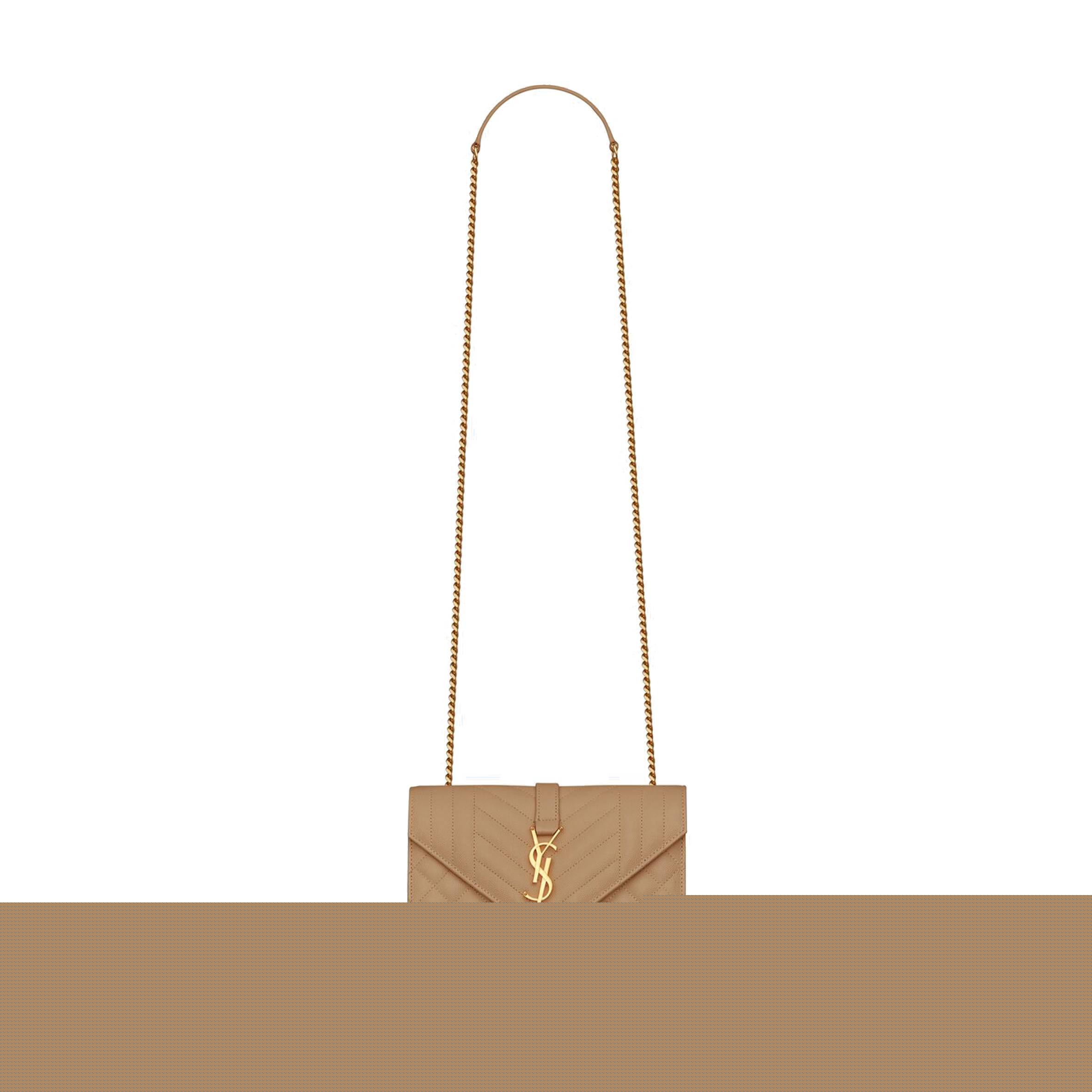 YSL ENVELOPE SMALL BAG IN MIX MATELASS&EACUTE; GRAIN DE POUDRE EMBOSSED LEATHER 600195BOW912346 (21*13*6cm)