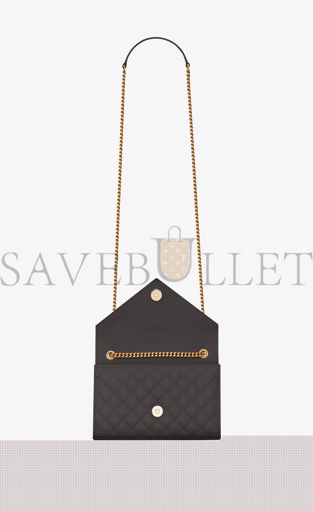 YSL ENVELOPE SMALL BAG IN MIX MATELASSÉ GRAIN DE POUDRE EMBOSSED LEATHER 600195BOW971112 (21*13*6cm)