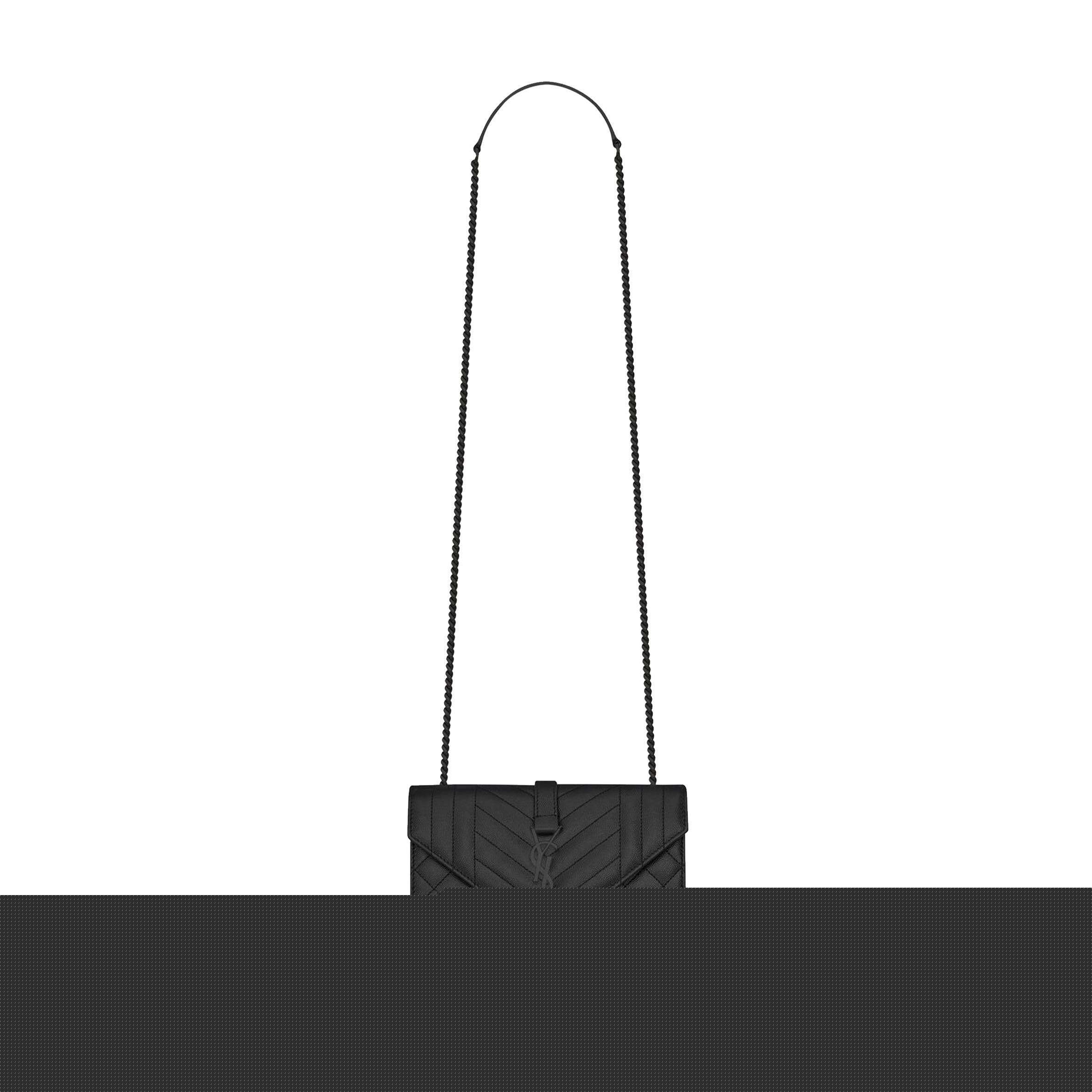 YSL ENVELOPE SMALL BAG IN MIX MATELASS&EACUTE; GRAIN DE POUDRE EMBOSSED LEATHER 600195BOW981000 (21*13*6cm)