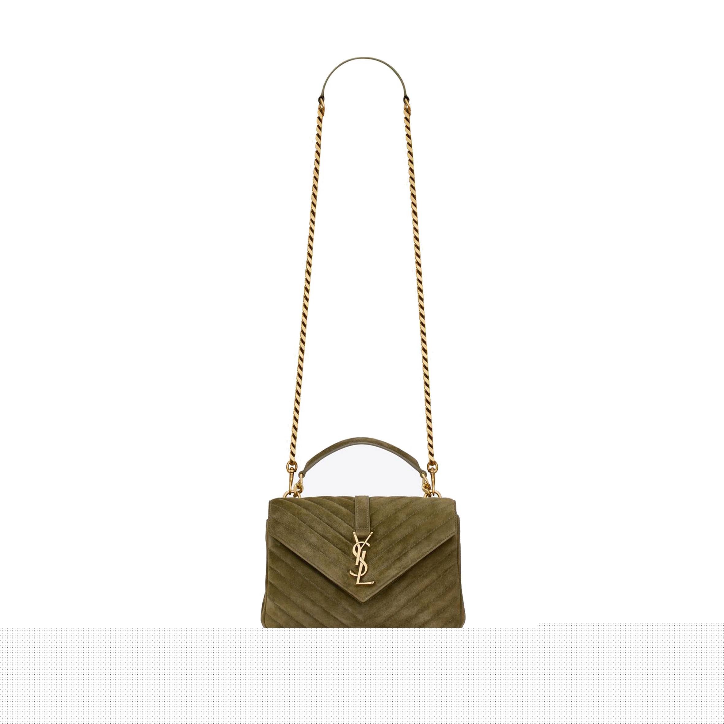 YSL COLLEGE MEDIUM IN QUILTED SUEDE 6002791U8073206 (24*17*6.5cm)