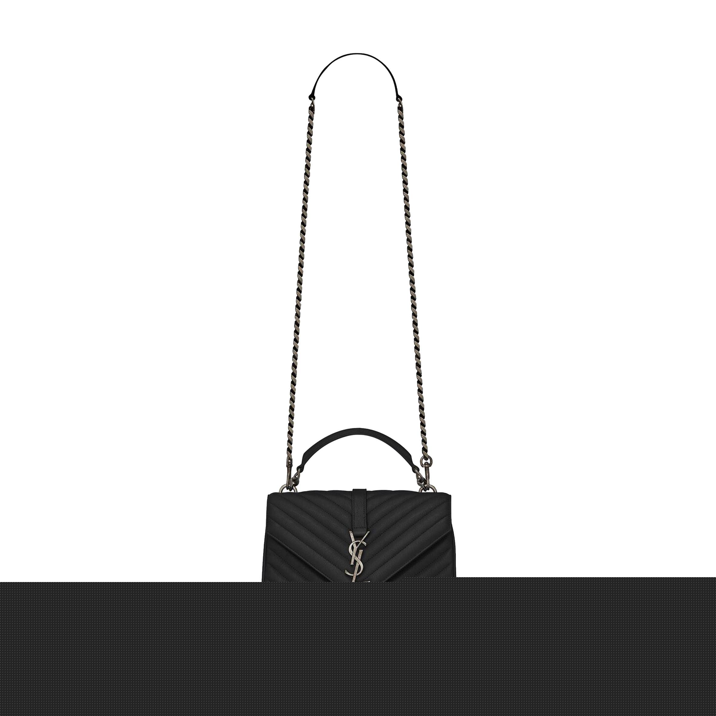 YSL COLLEGE MEDIUM CHAIN BAG IN QUILTED LEATHER 600279BRM041000 (24*17*6.5cm)