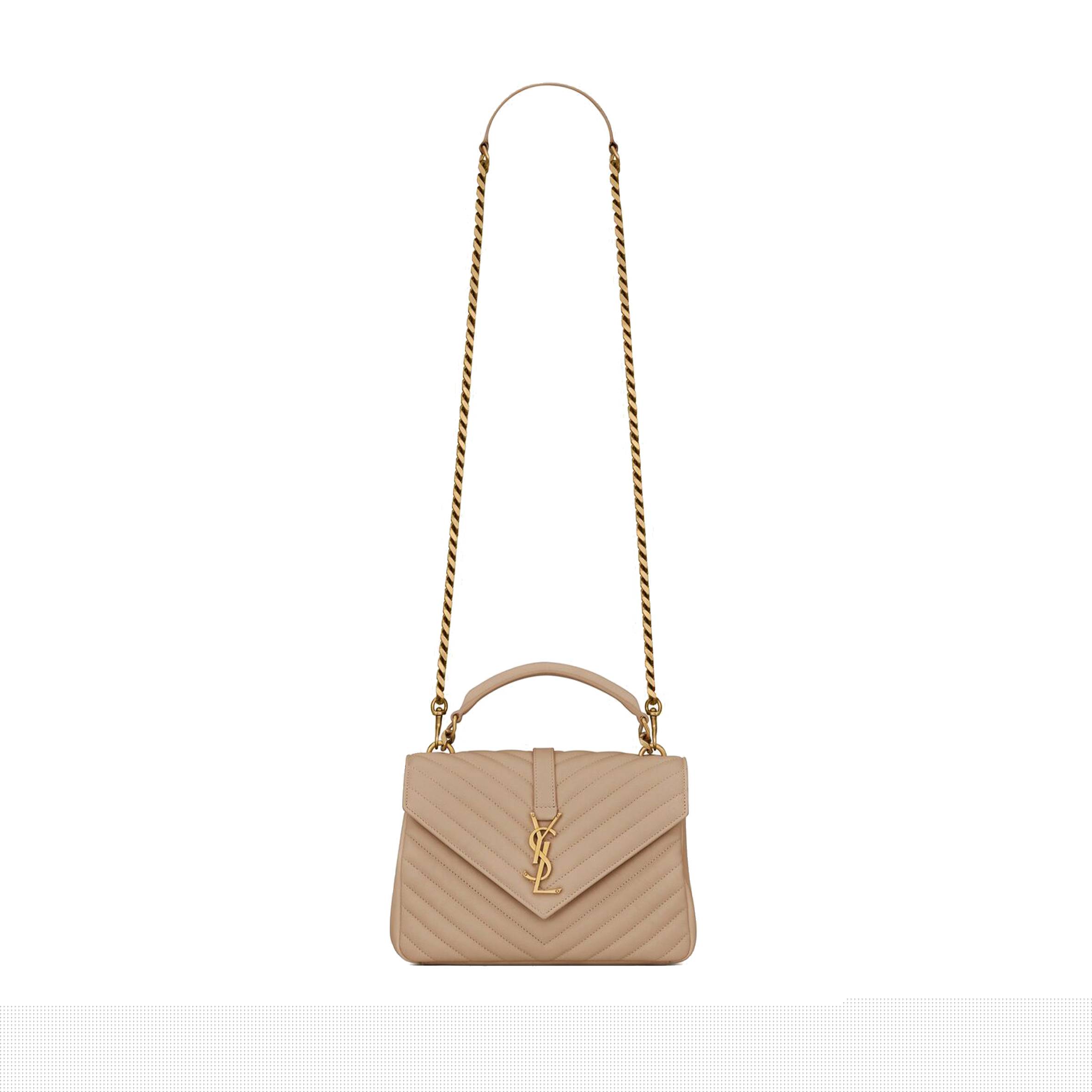 YSL COLL&EGRAVE GE MEDIUM CHAIN BAG IN QUILTED LEATHER 600279BRM072721 (24*17*6.5cm)