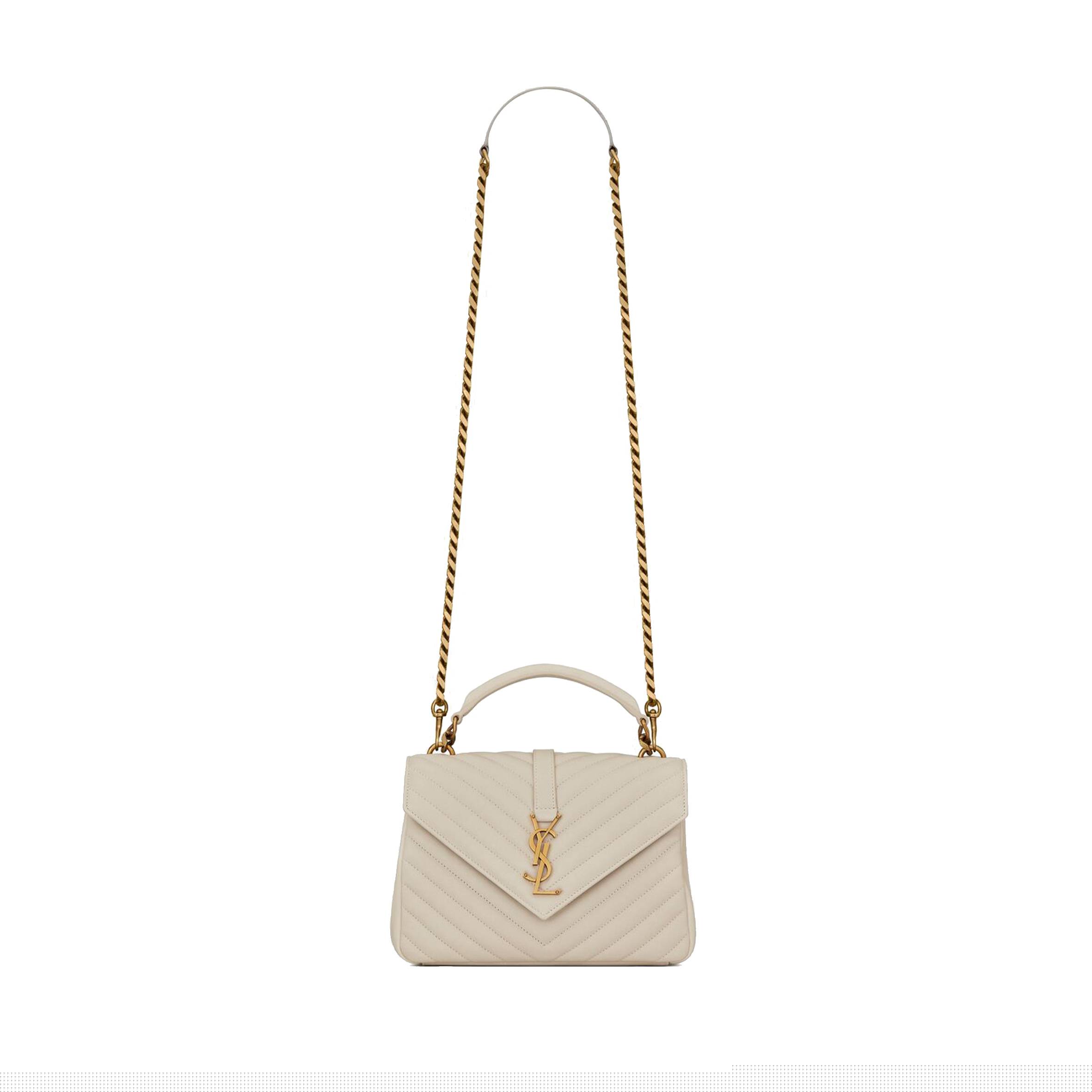 YSL COLLEGE MEDIUM CHAIN BAG IN QUILTED LEATHER 600279BRM079207 (24*17*6.5cm)