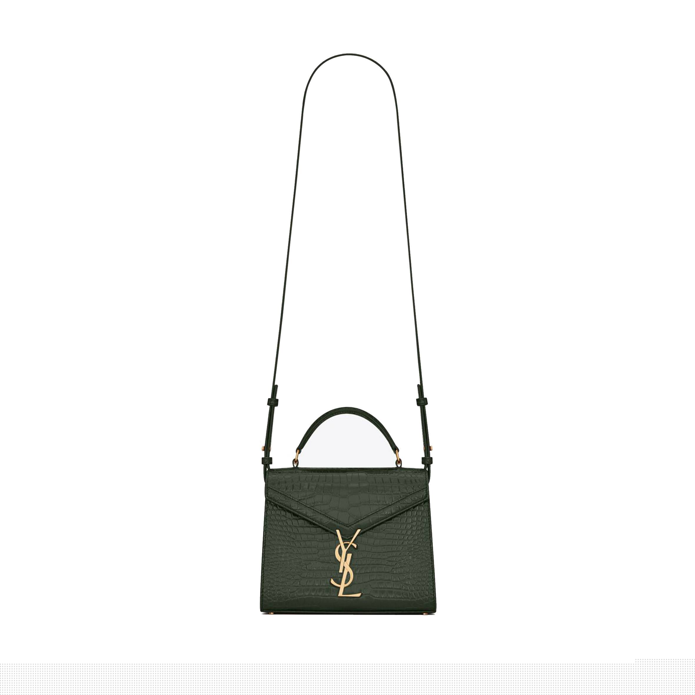 YSL CASSANDRA MINI TOP HANDLE BAG IN CROCODILE-EMBOSSED SHINY LEATHER 623930DND0J3144 (20*16*7.5cm)