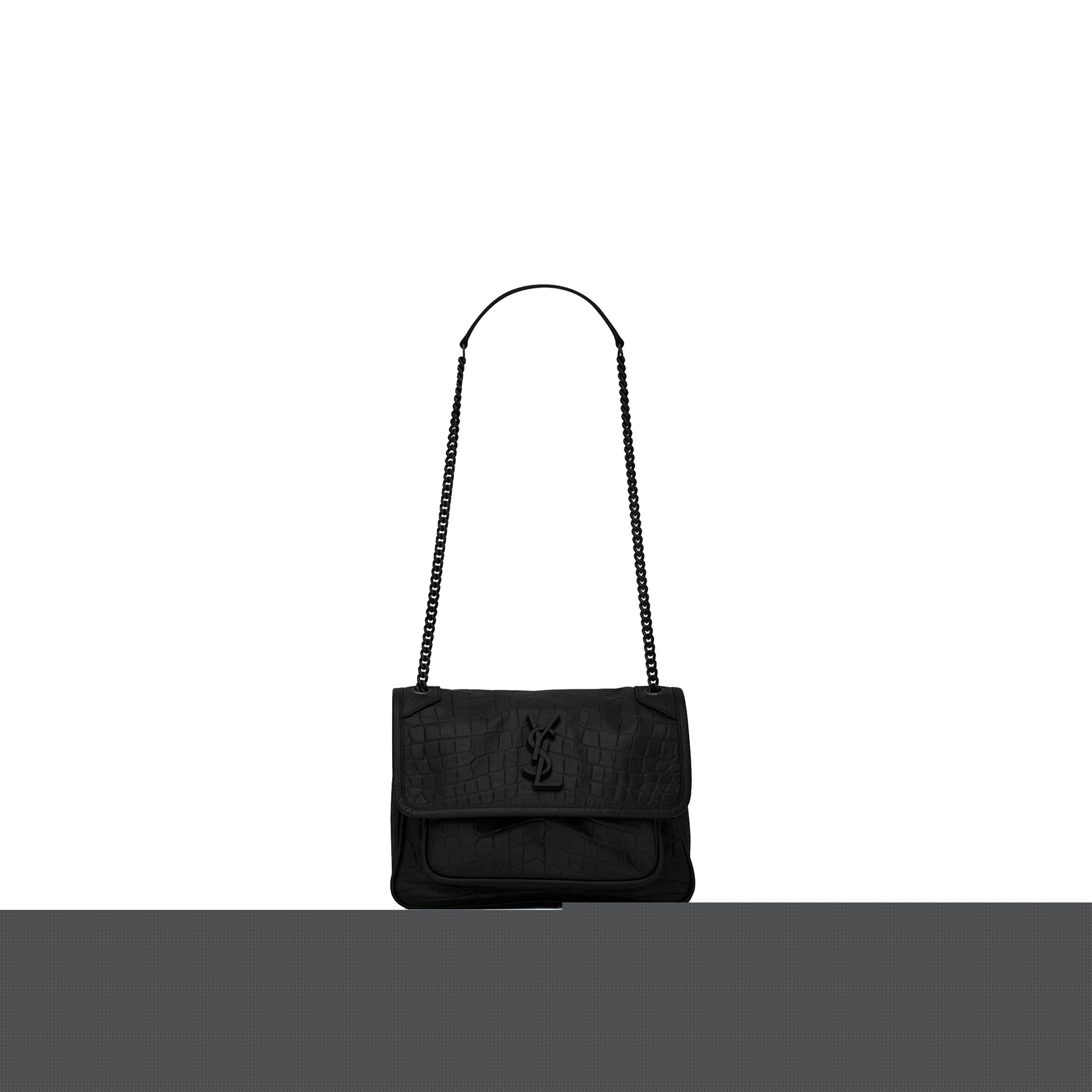 YSL NIKI BABY CHAIN BAG IN CROCODILE-EMBOSSED LEATHER 6331511K00U1000 (21*16*7.5cm)