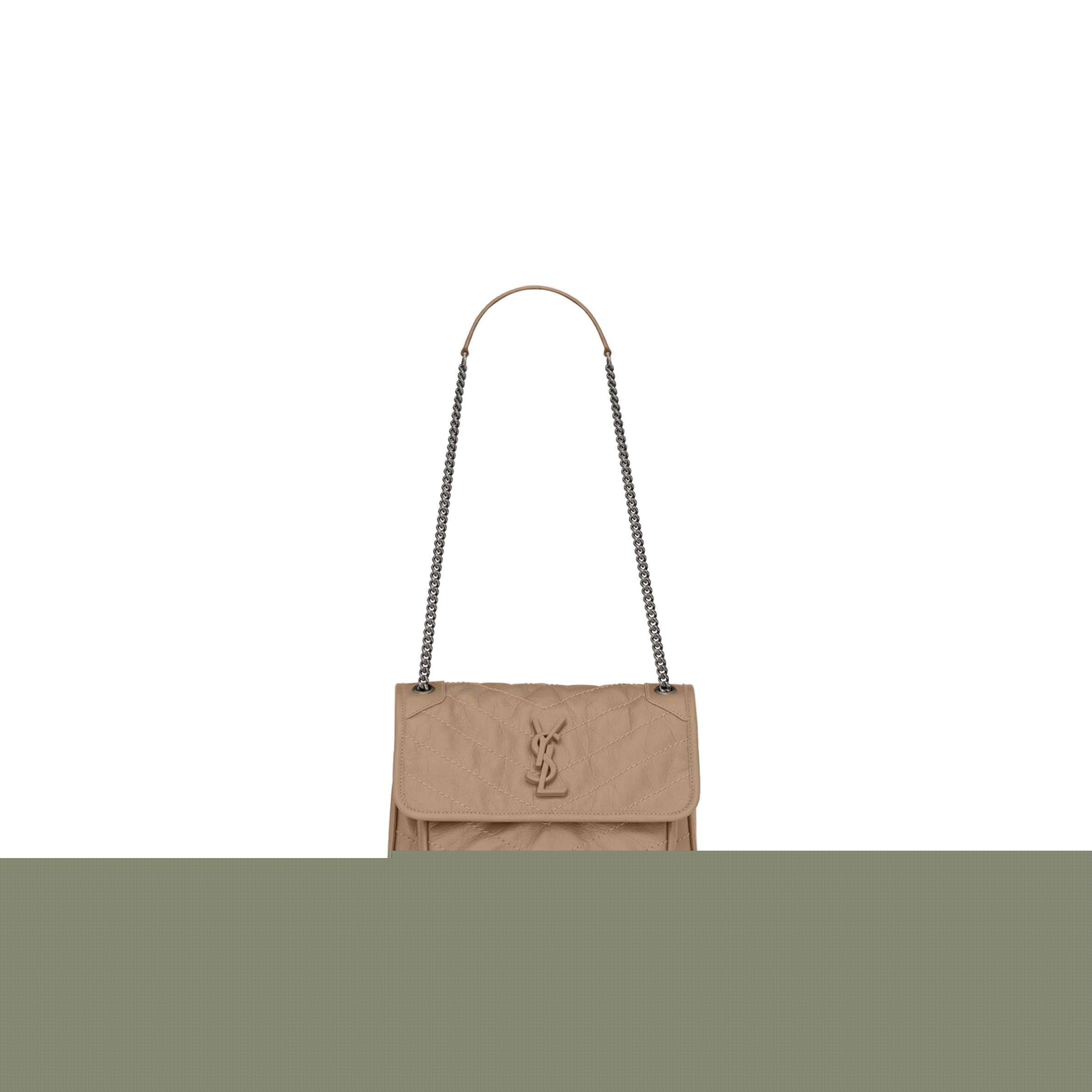 YSL NIKI BABY CHAIN BAG IN CRINKLED VINTAGE VEGETABLE-TANNED LEATHER 6331601YG042826 (21*16*7.5cm)