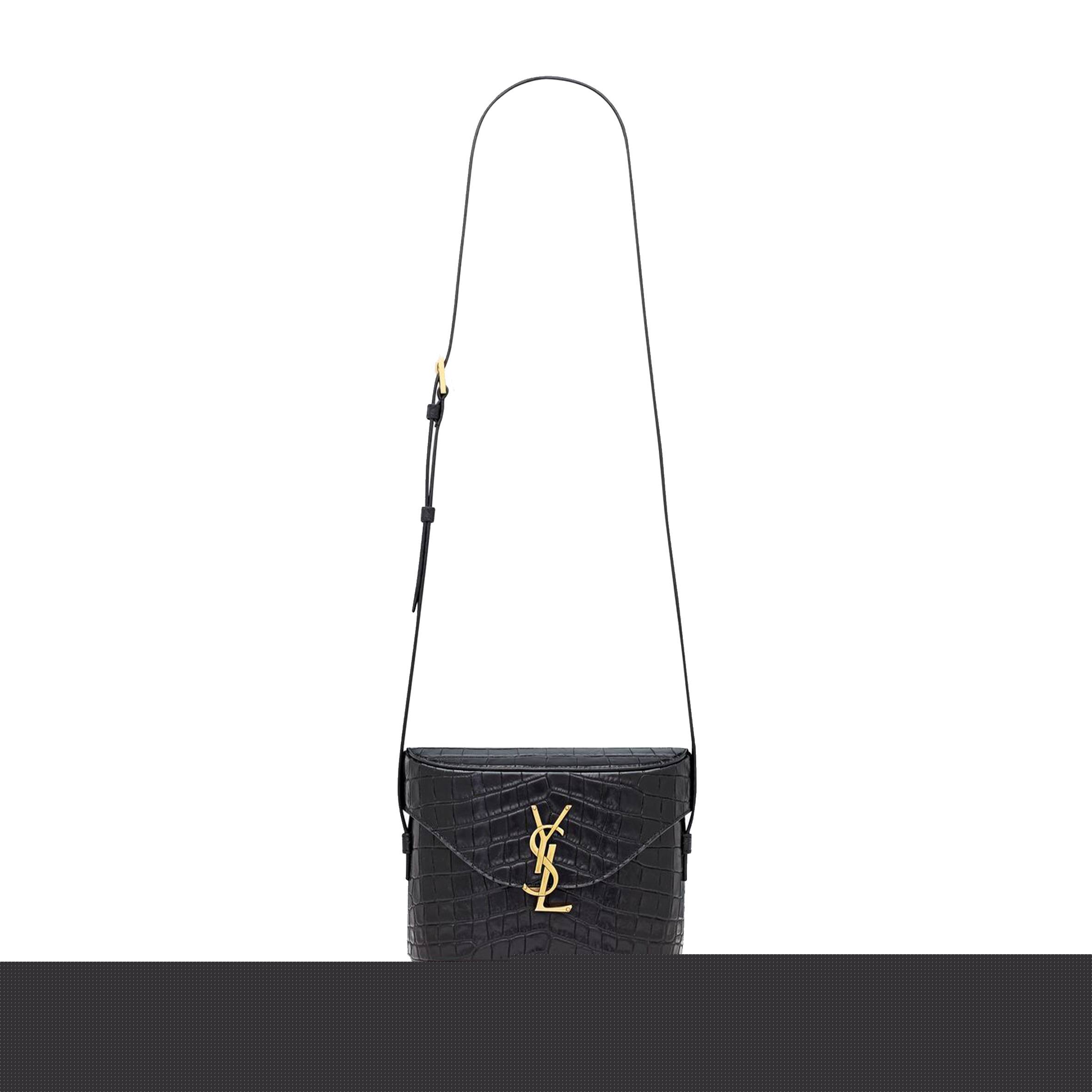 YSL JUNE BOX BAG IN CROCODILE-EMBOSSED LEATHER 728606AAAOH1000 (19*15*8cm)