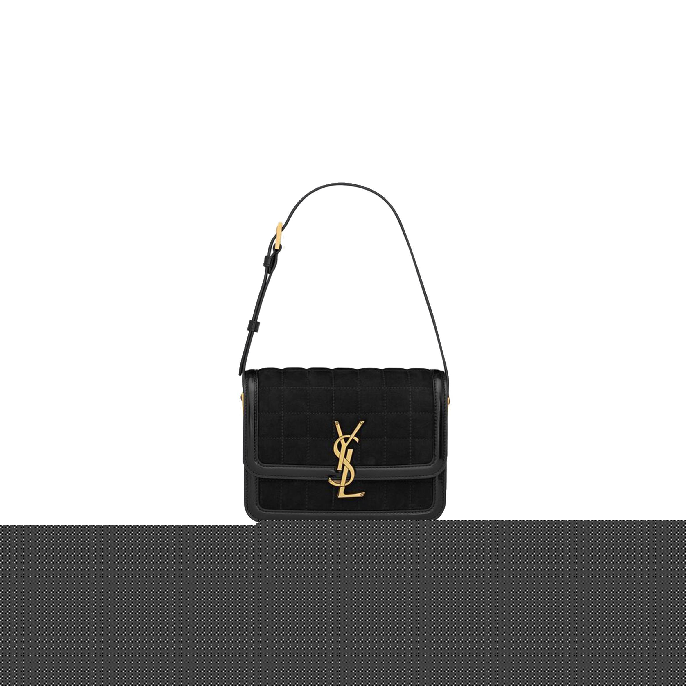 YSL SOLFERINO SMALL SATCHEL IN QUILTED NUBUCK SUEDE 739139AABR91000 (18.5*14*6cm)